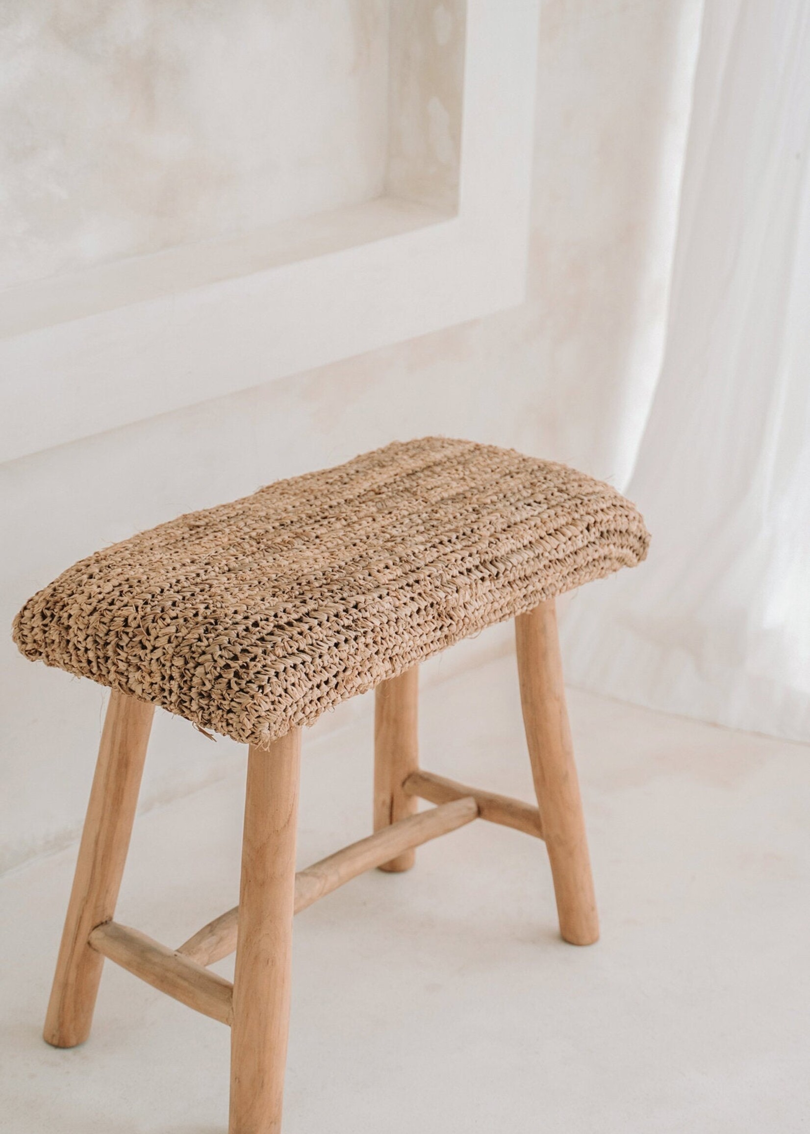 Bazar Bizar The Raffia Bench - Natural