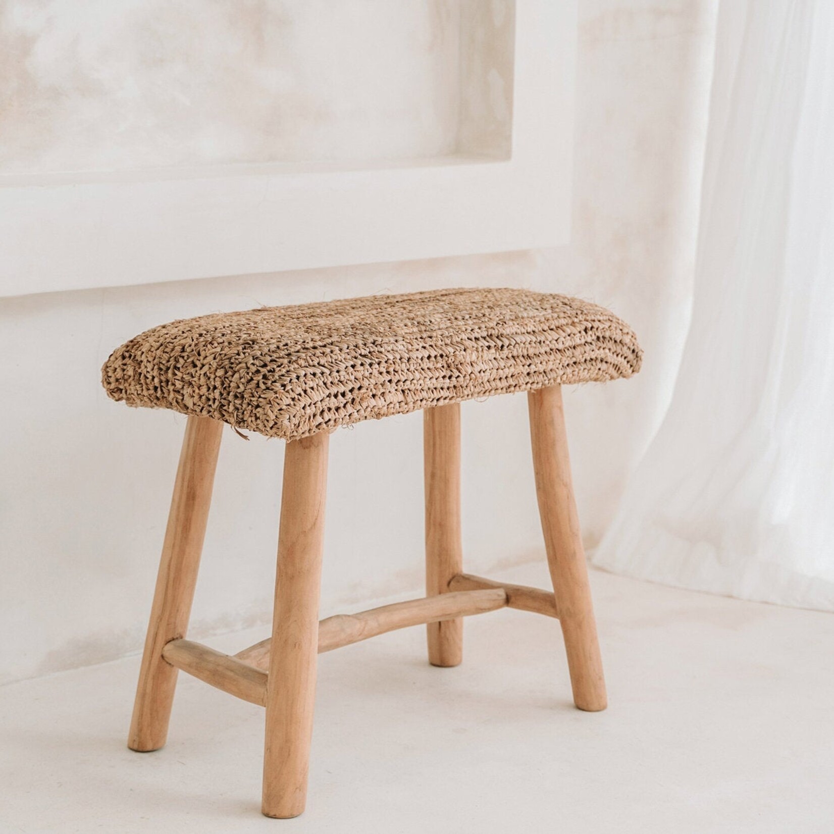 Bazar Bizar The Raffia Bench - Natural