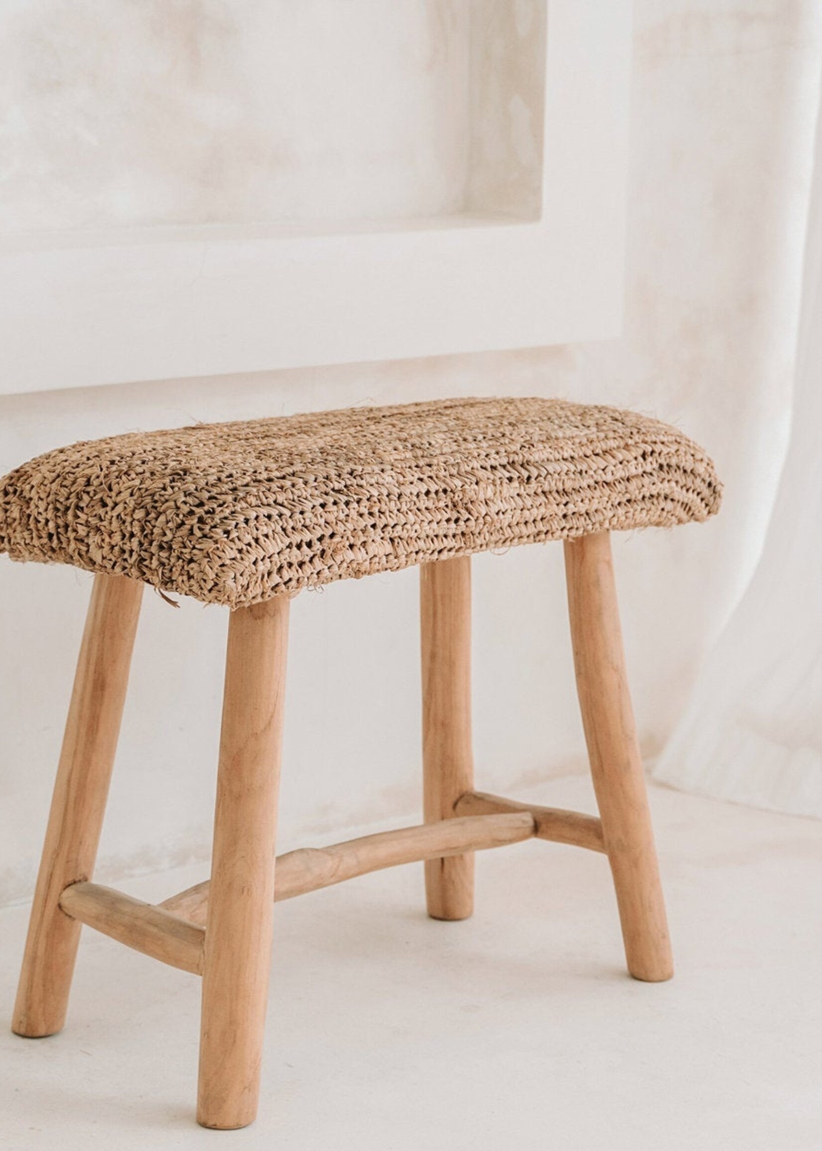 Bazar Bizar The Raffia Bench - Natural