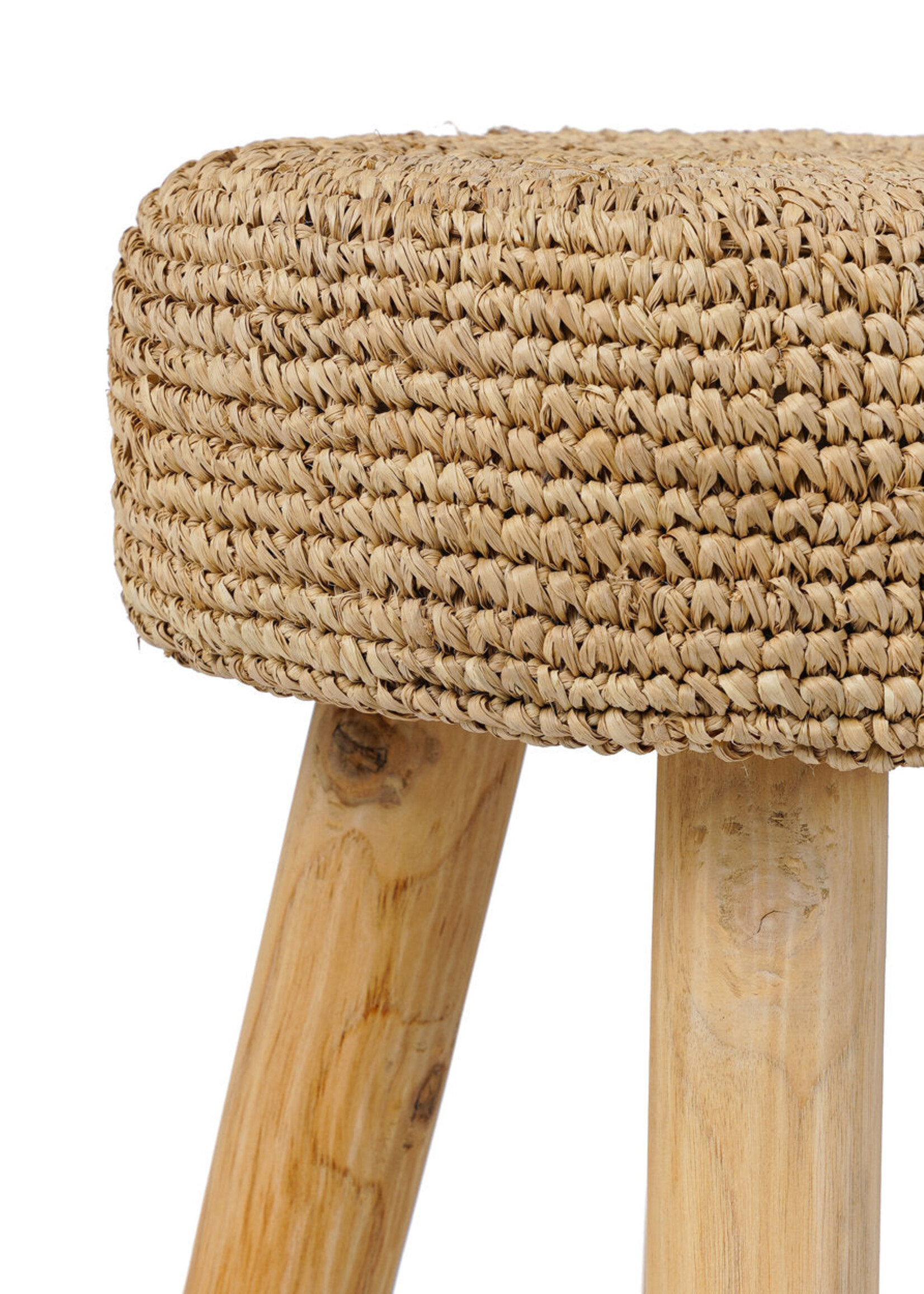 Bazar Bizar Antwerp The Raffia Stool - Natural