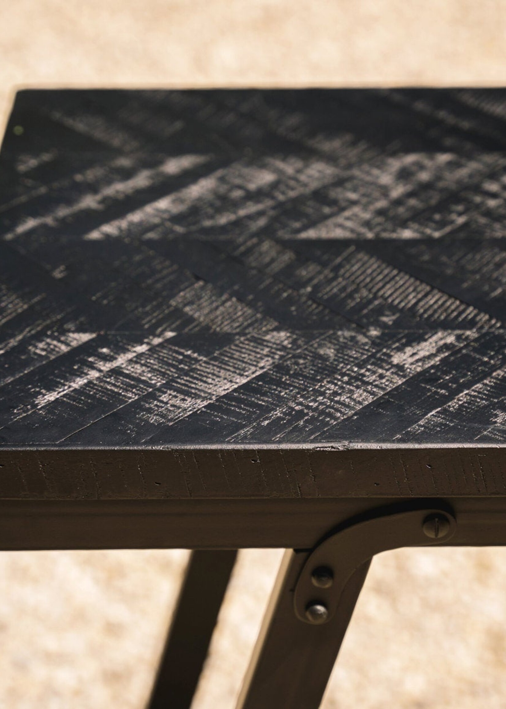 Bazar Bizar Antwerp The Herringbone High Table - Black - 140cm