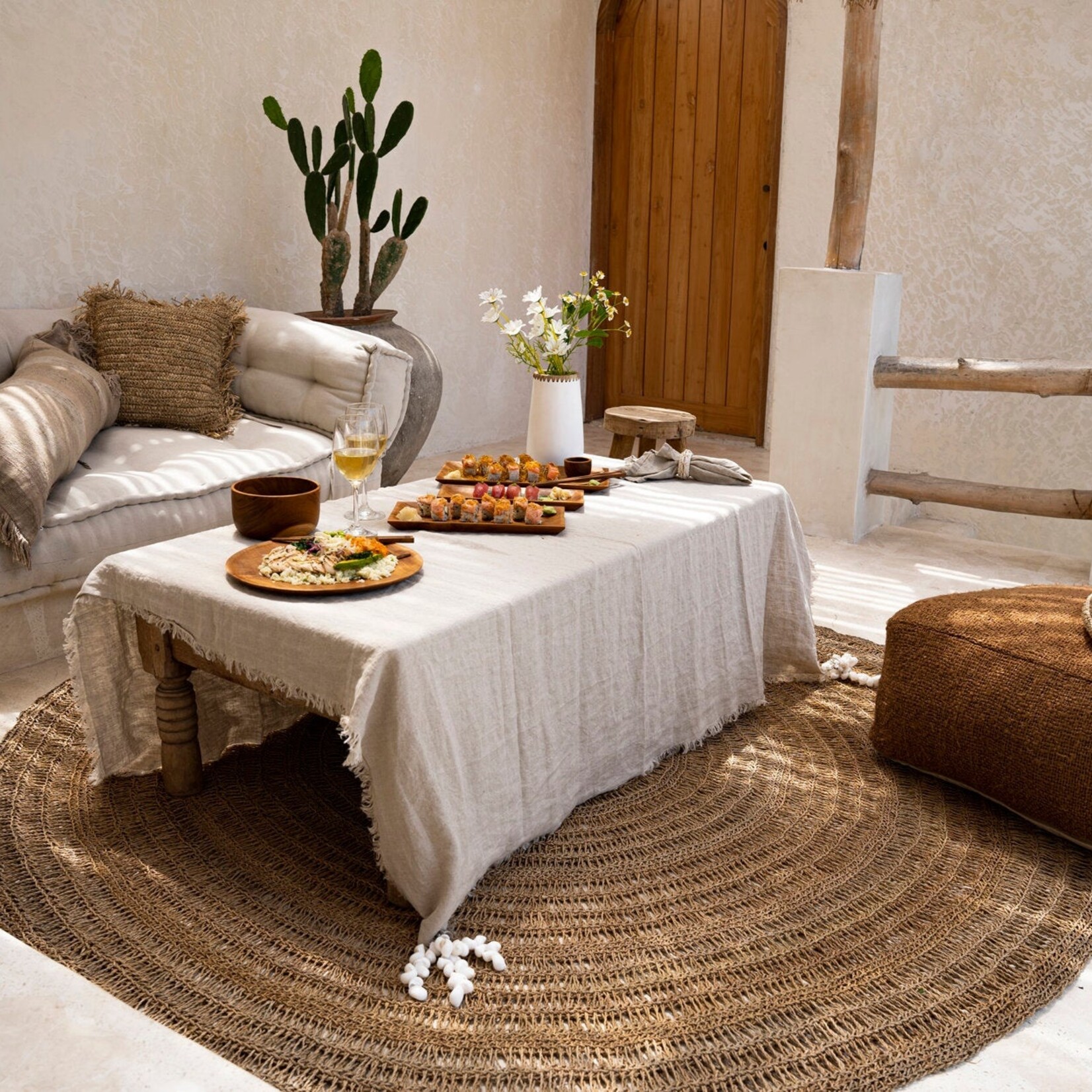 Bazar Bizar Antwerp The Linen Tablecloth - Beige - 150x250