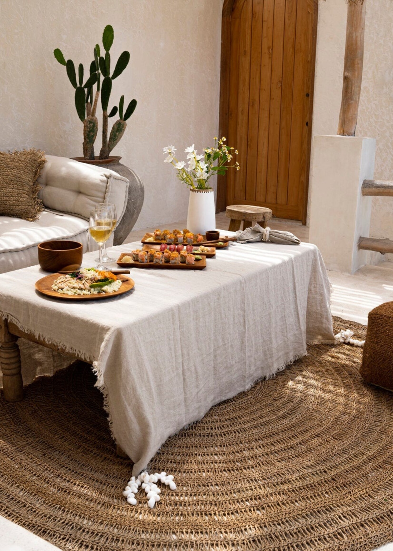 Bazar Bizar Antwerp The Linen Tablecloth - Beige - 150x250