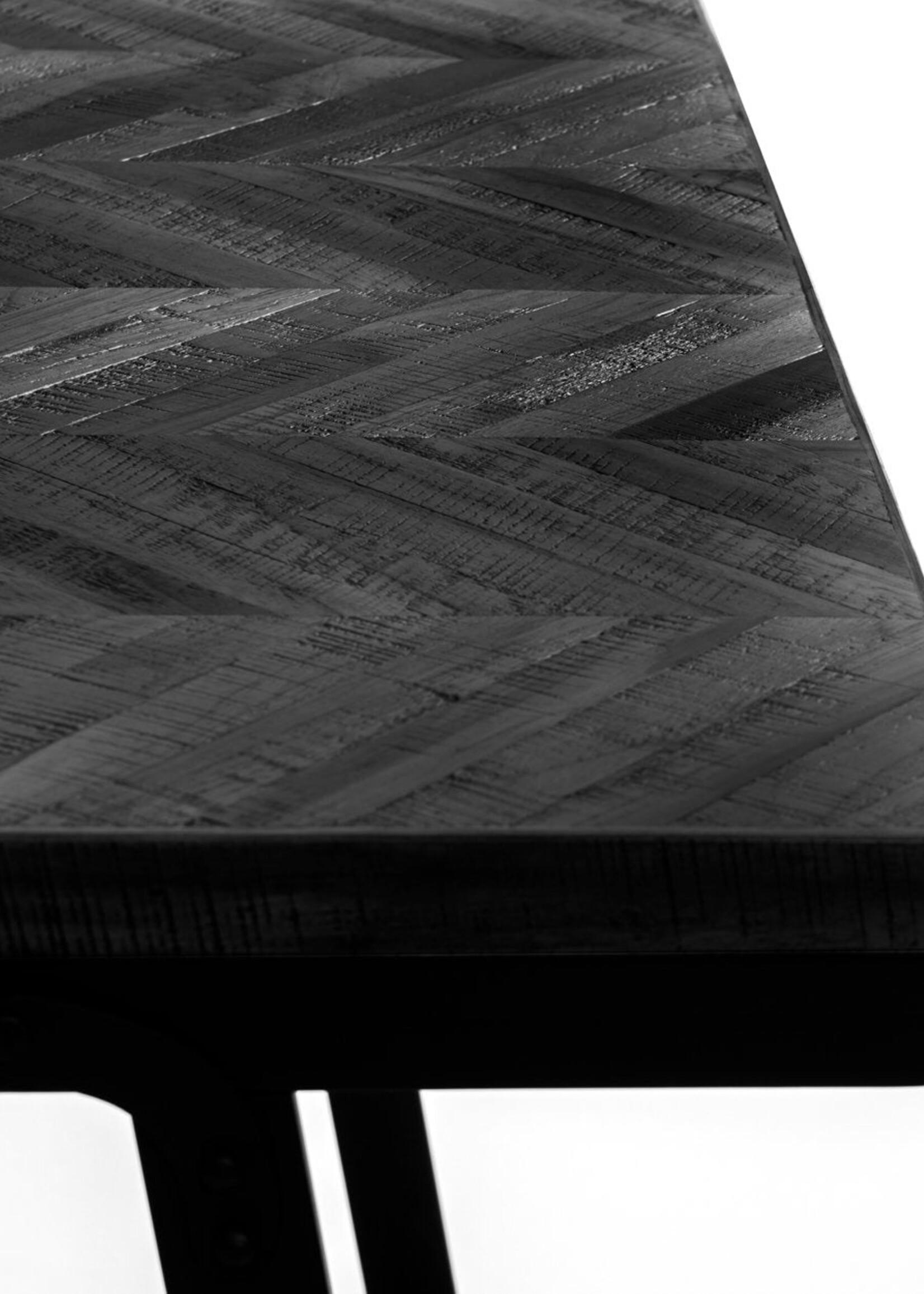 Bazar Bizar Antwerp The Herringbone High Table - Black - 140cm