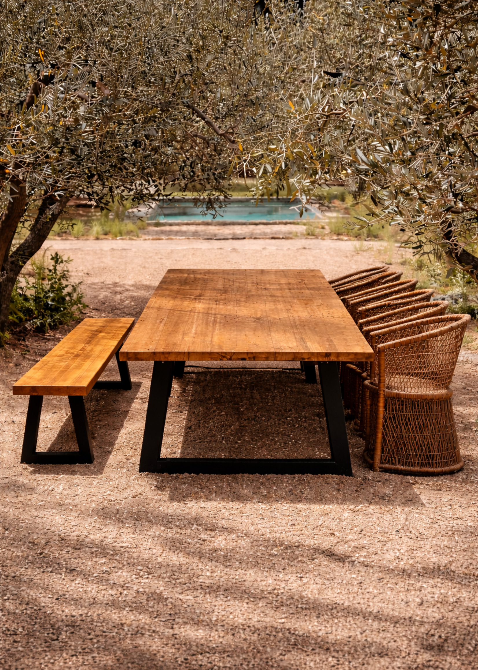 Bazar Bizar Antwerp Bench With Iron Legs - Natural - 220
