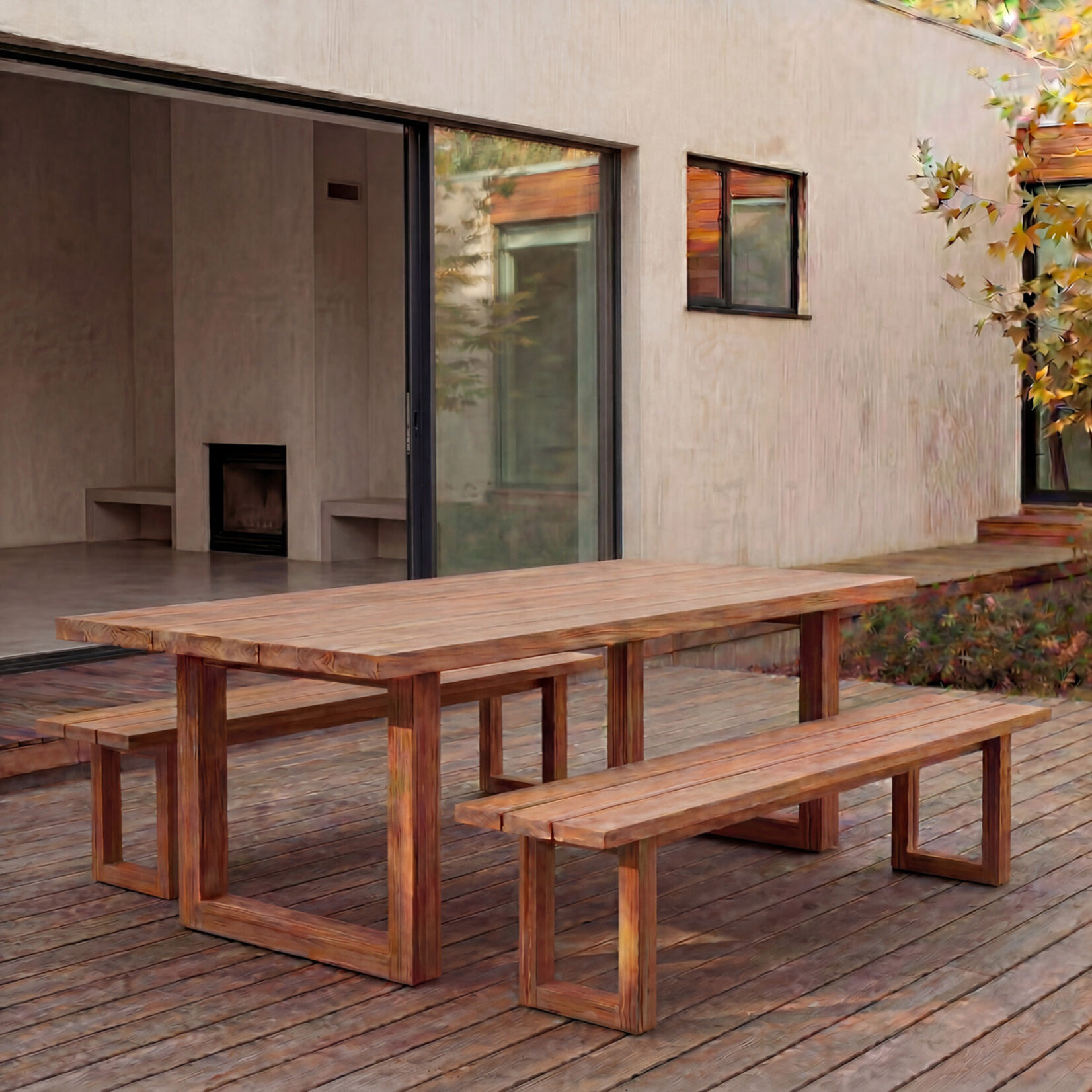 Bazar Bizar Antwerp Bench With Square Foot - Natural - 220