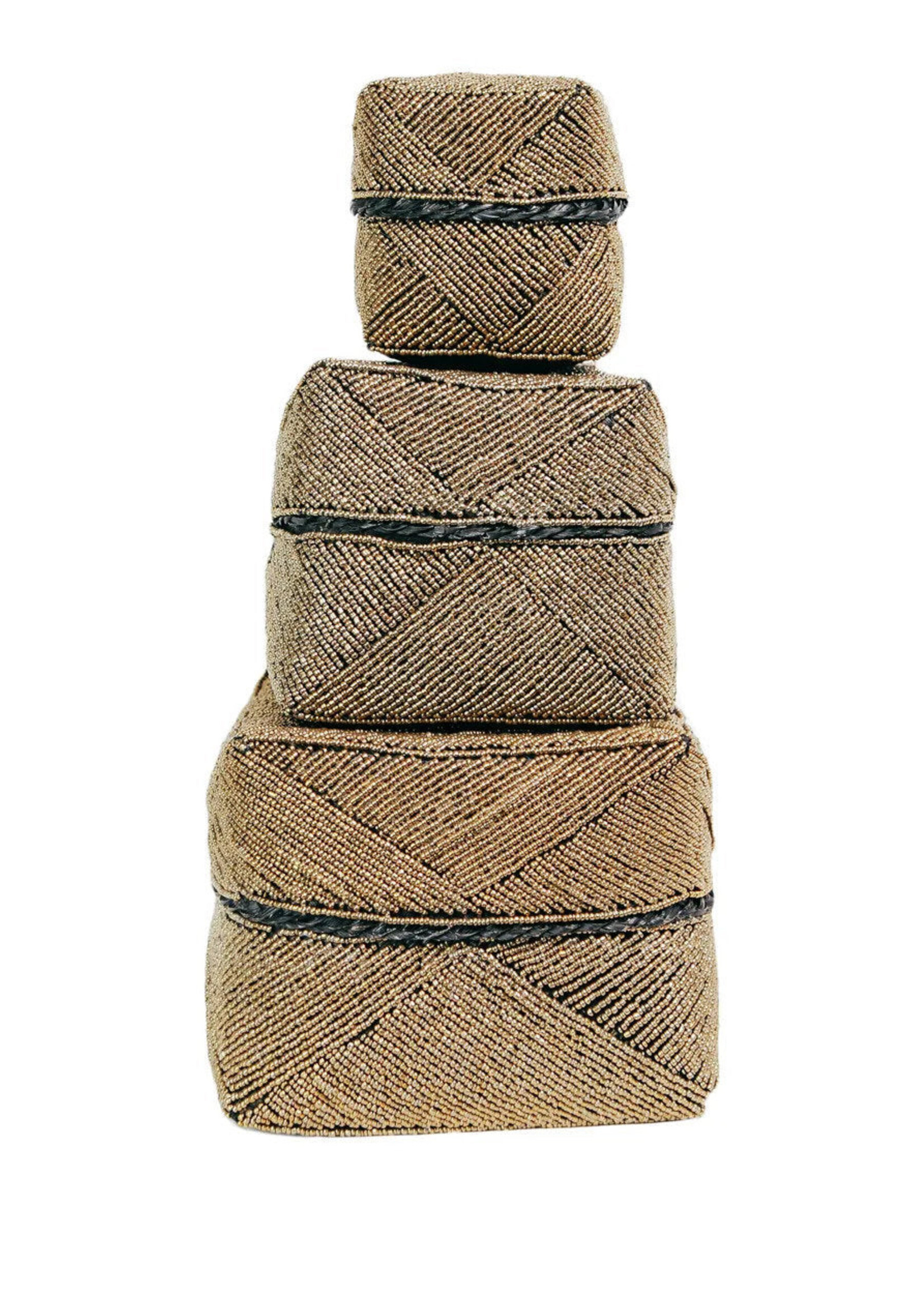 Bazar Bizar Antwerp The Beaded Basket - Gold - L