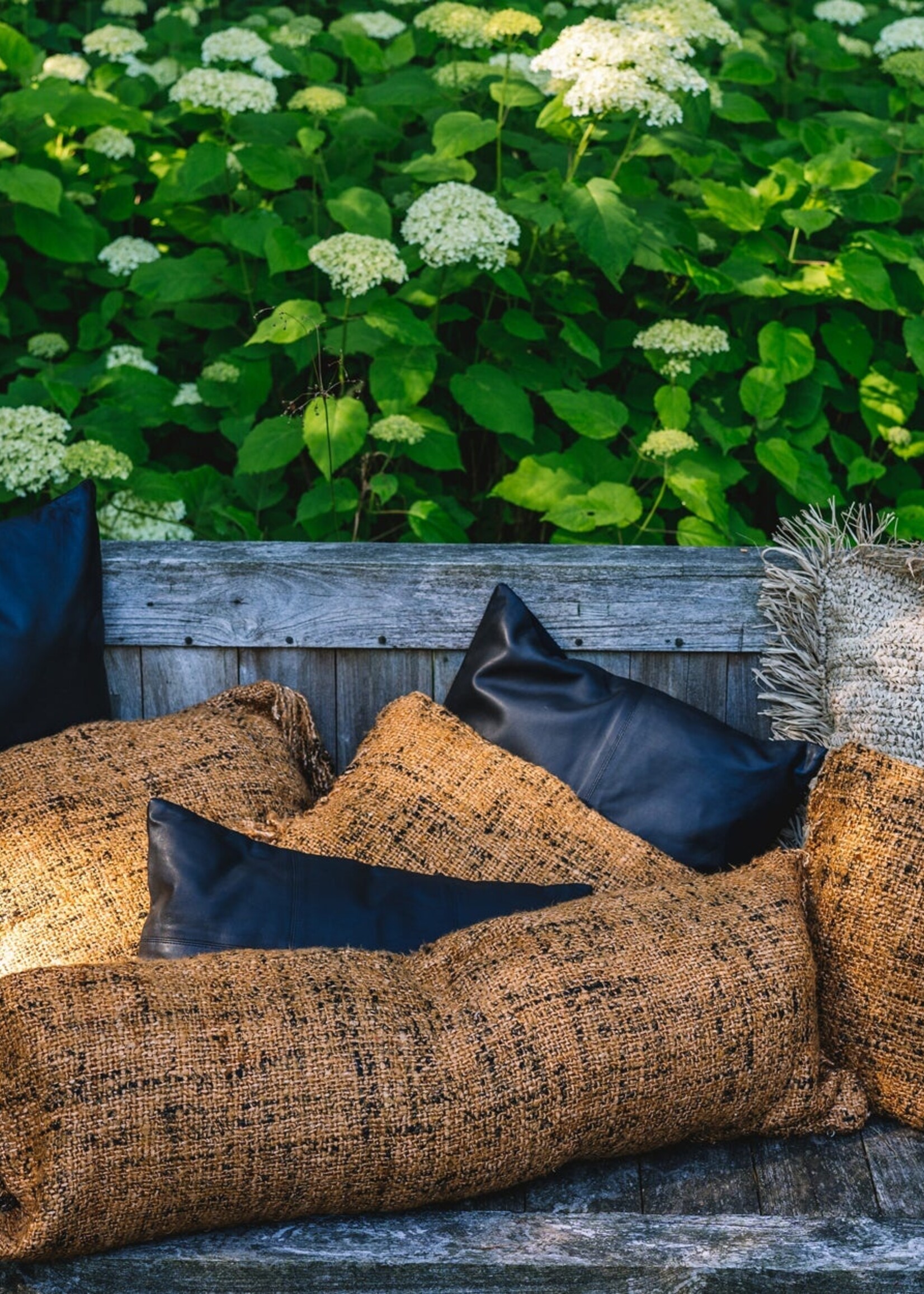 Bazar Bizar The Four Panel Leather Cushion Cover - Black - 40x40