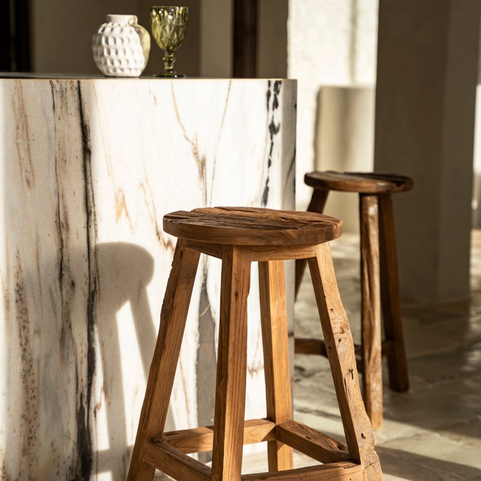Bazar Bizar Antwerp The Shibori Bar Stool - Natural