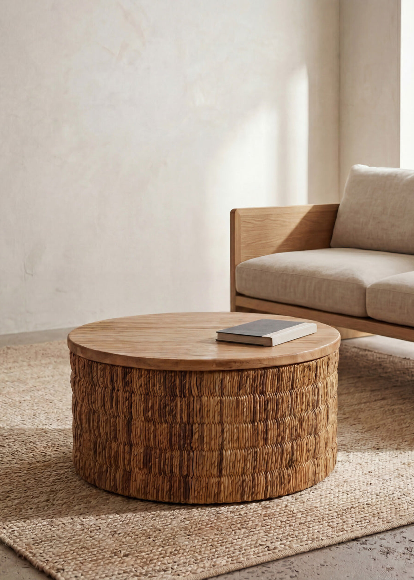 Bazar Bizar Antwerp Abaca Round Natural Magani Coffee Table - Natural