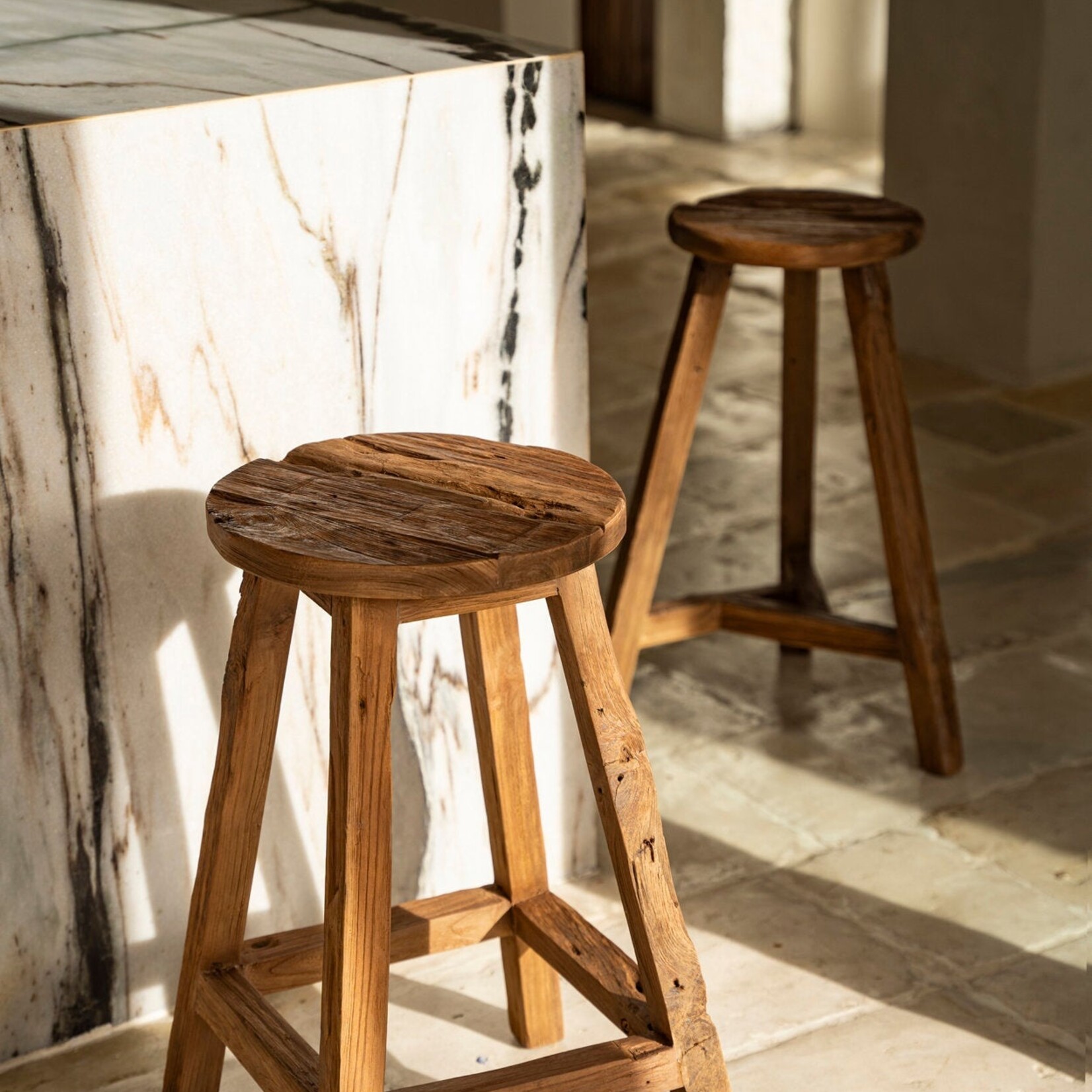 Bazar Bizar Antwerp The Shibori Bar Stool - Natural