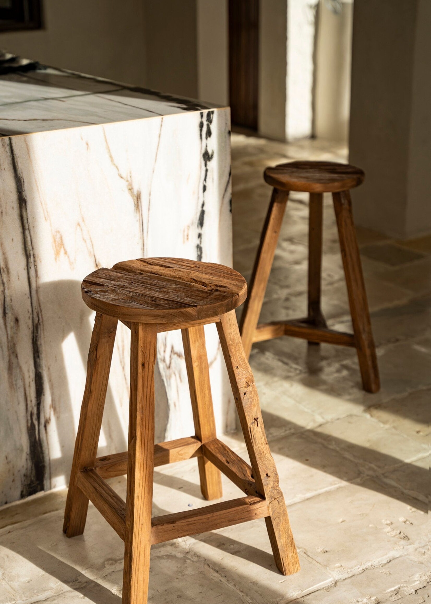 Bazar Bizar Antwerp The Shibori Bar Stool - Natural
