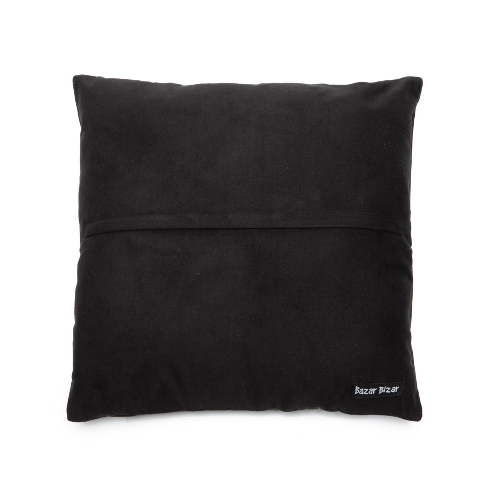 Bazar Bizar The Four Panel Leather Cushion Cover - Black - 40x40