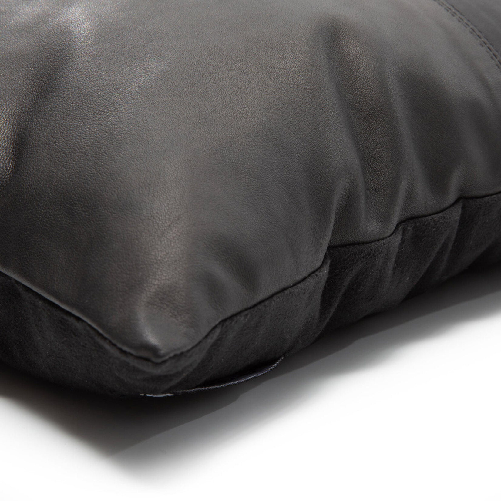 Bazar Bizar The Four Panel Leather Cushion Cover - Black - 40x40