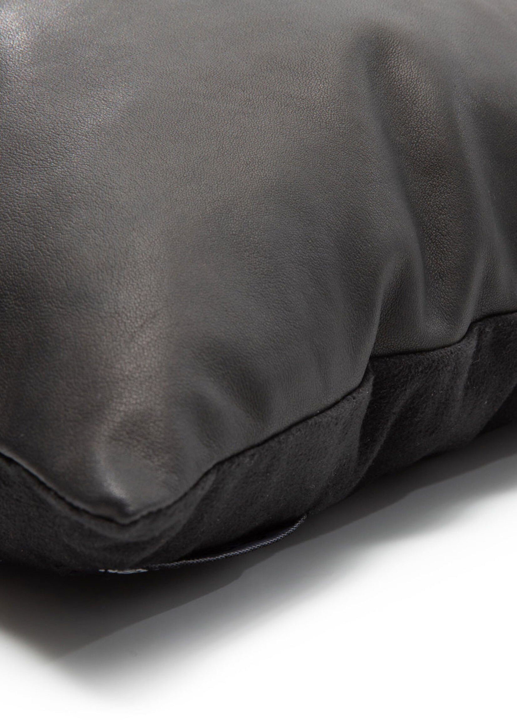 Bazar Bizar The Four Panel Leather Cushion Cover - Black - 40x40