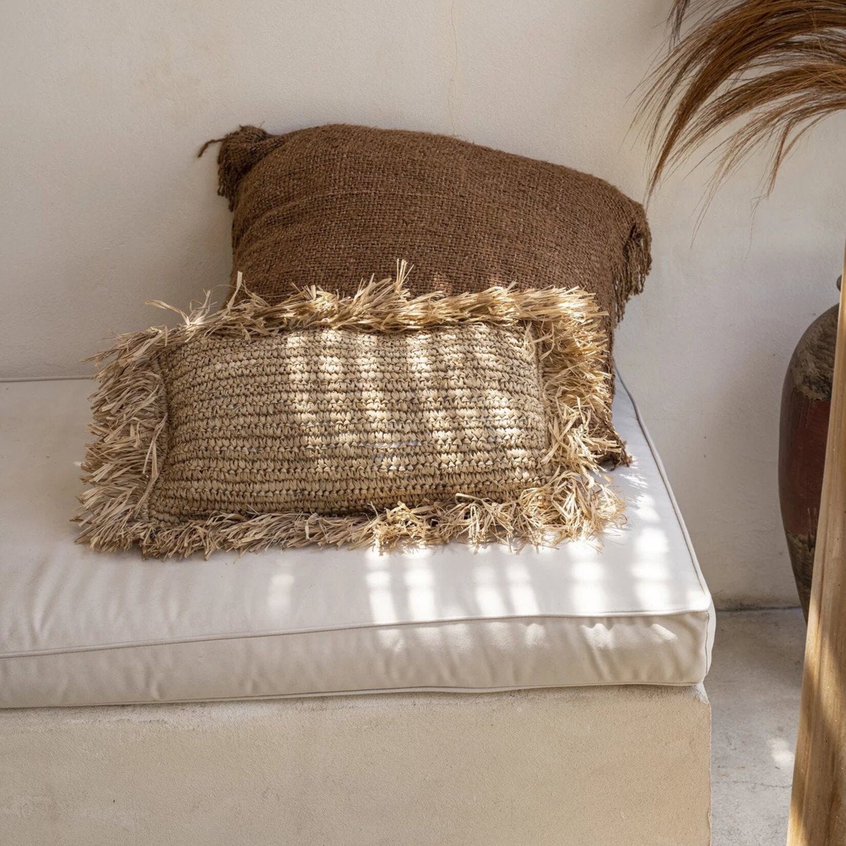Bazar Bizar Antwerp The Raffia Cushion Cover Rectangular - Natural - 30x50