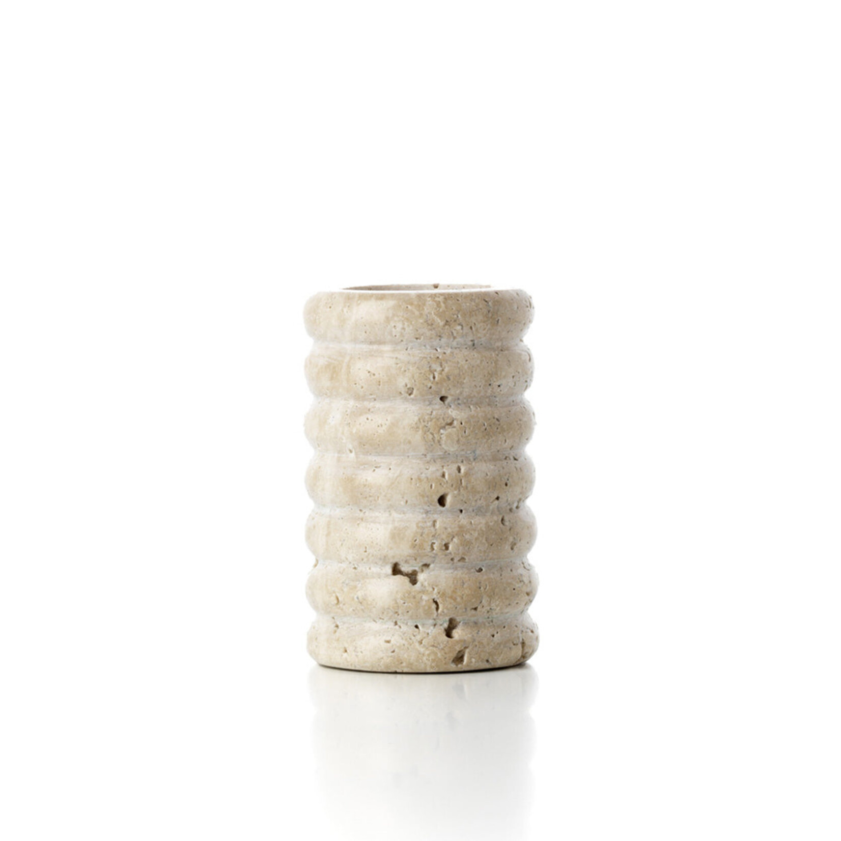 Bazar Bizar Antwerp The Travertine Ripple T-Light Holder - Beige - M