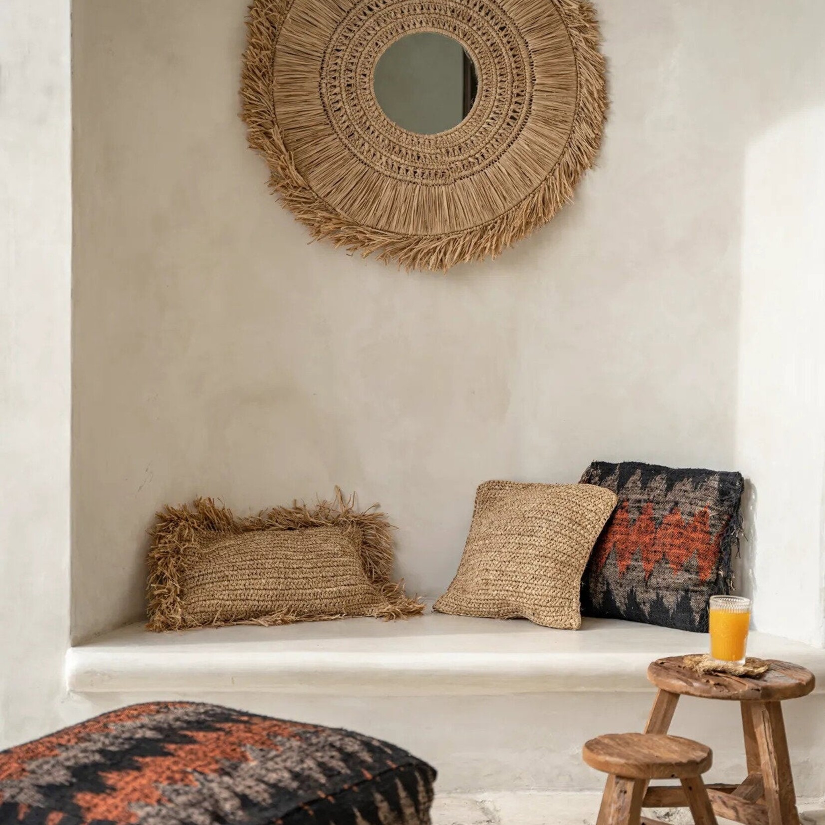 Bazar Bizar Antwerp The Raffia Cushion Cover Rectangular - Natural - 30x50