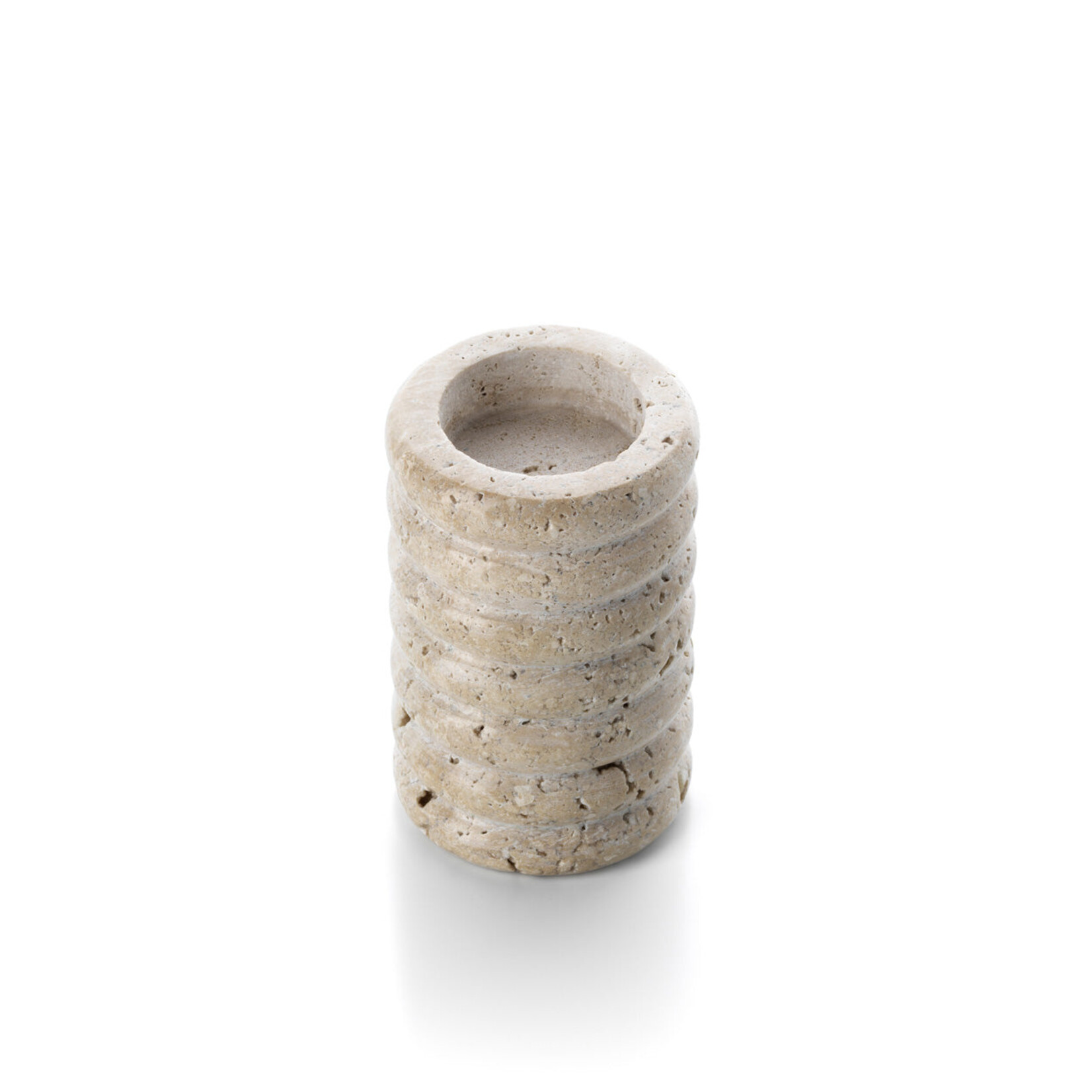 Bazar Bizar Antwerp The Travertine Ripple T-Light Holder - Beige - M