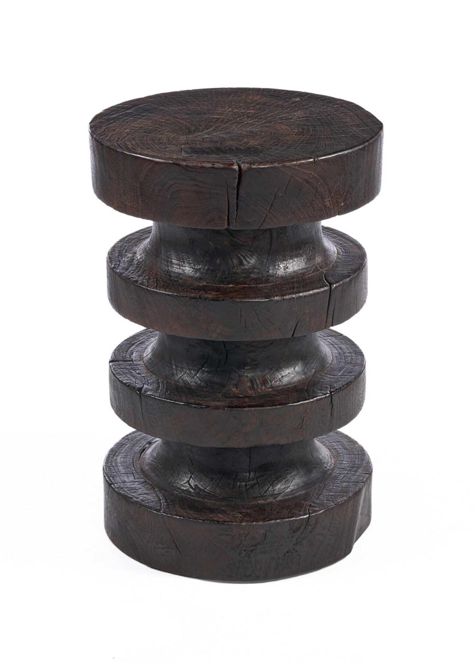 Bazar Bizar Antwerp The Mocha Rings Side Table - Dark Walnut