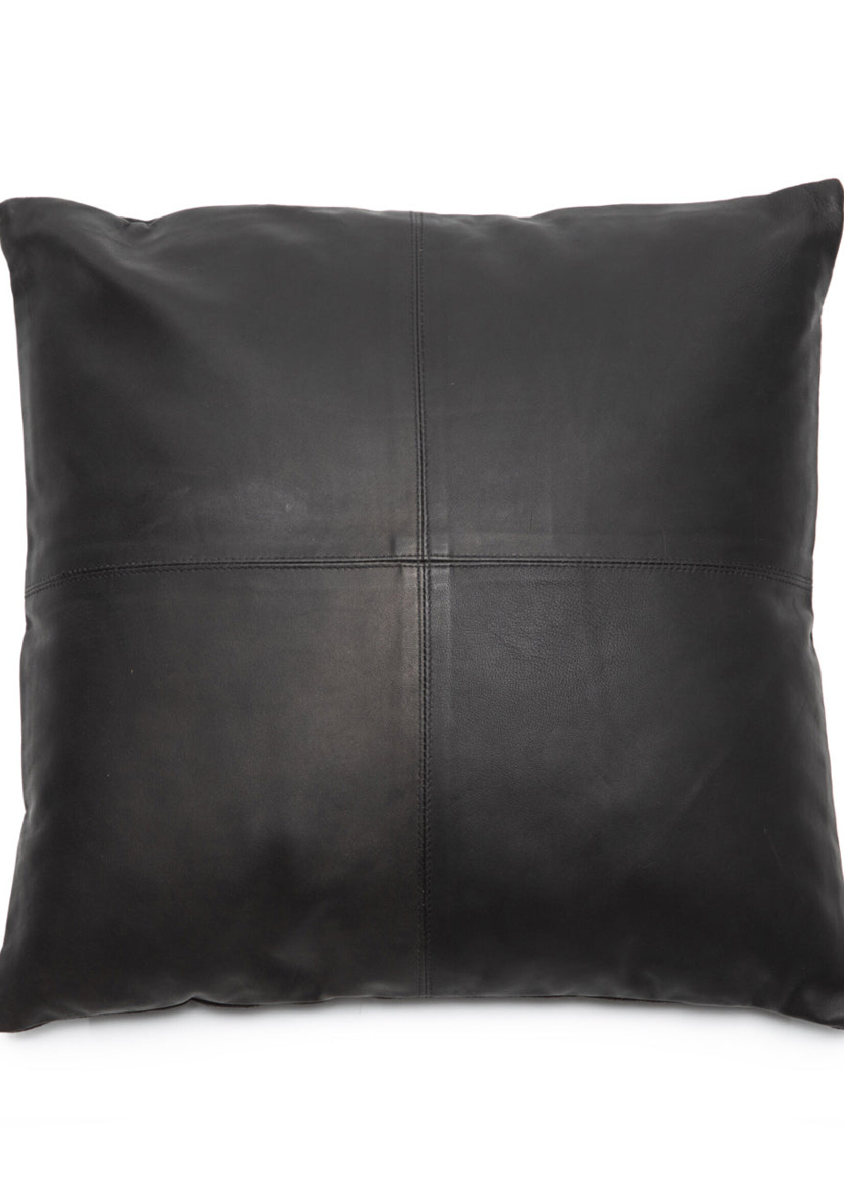 Bazar Bizar The Four Panel Leather Cushion Cover - Black - 40x40