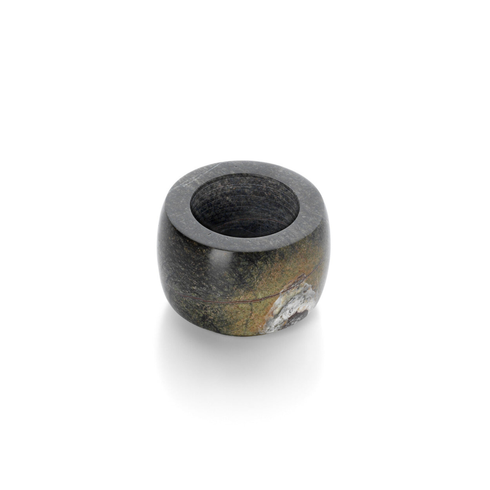 Bazar Bizar Antwerp The Bidasar Marble Candle Holder - Green - Low