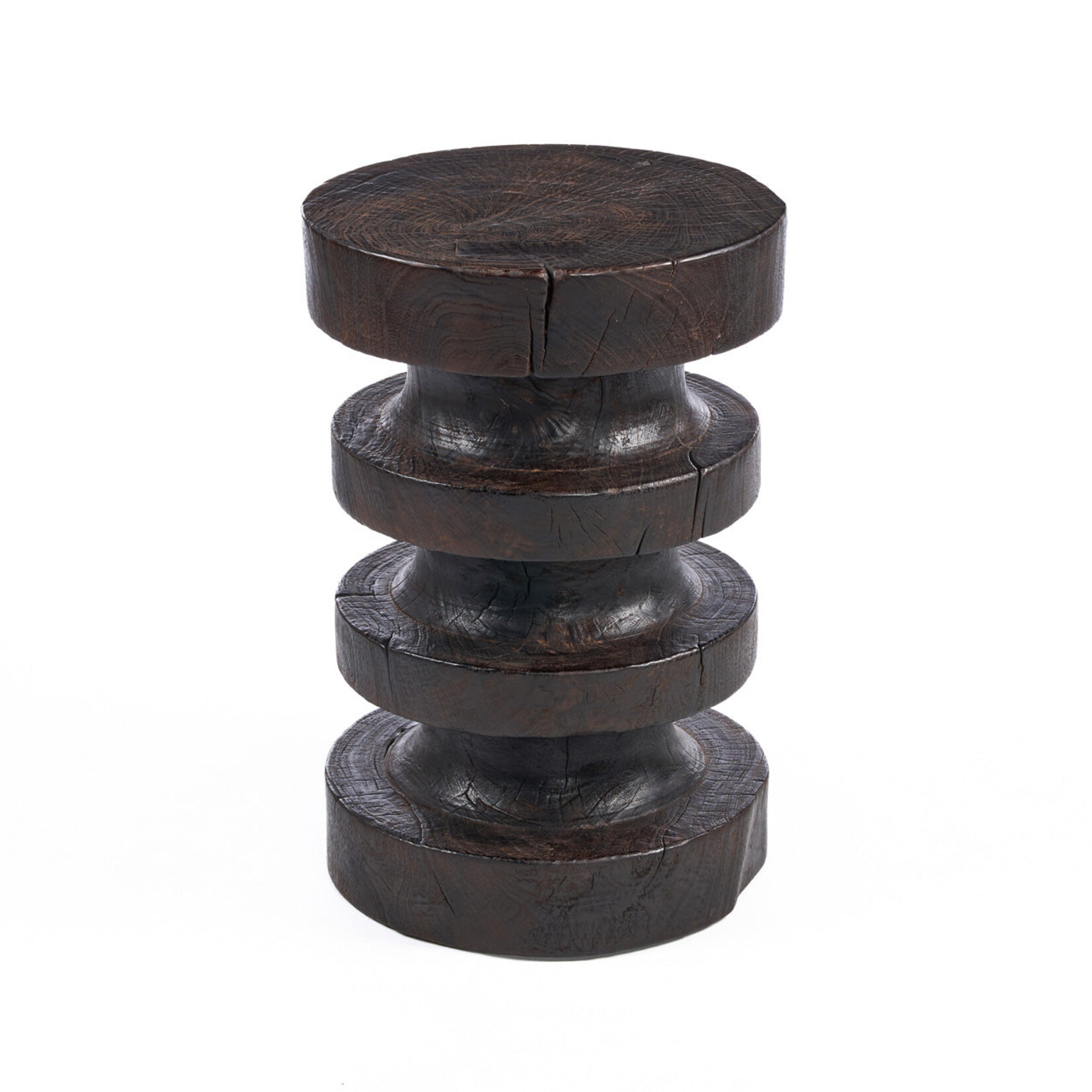 Bazar Bizar Antwerp The Mocha Rings Side Table - Dark Walnut