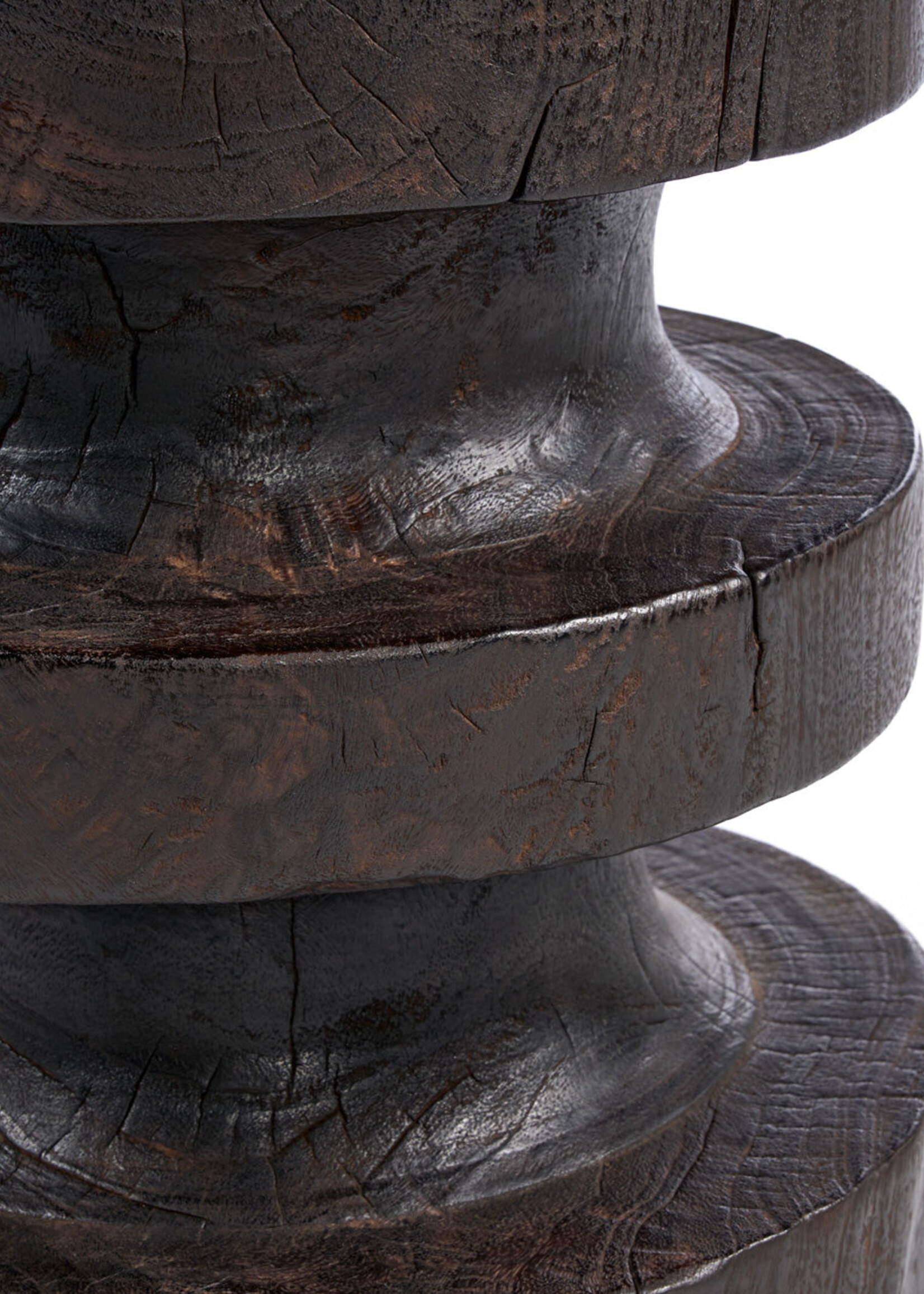 Bazar Bizar Antwerp The Mocha Rings Side Table - Dark Walnut