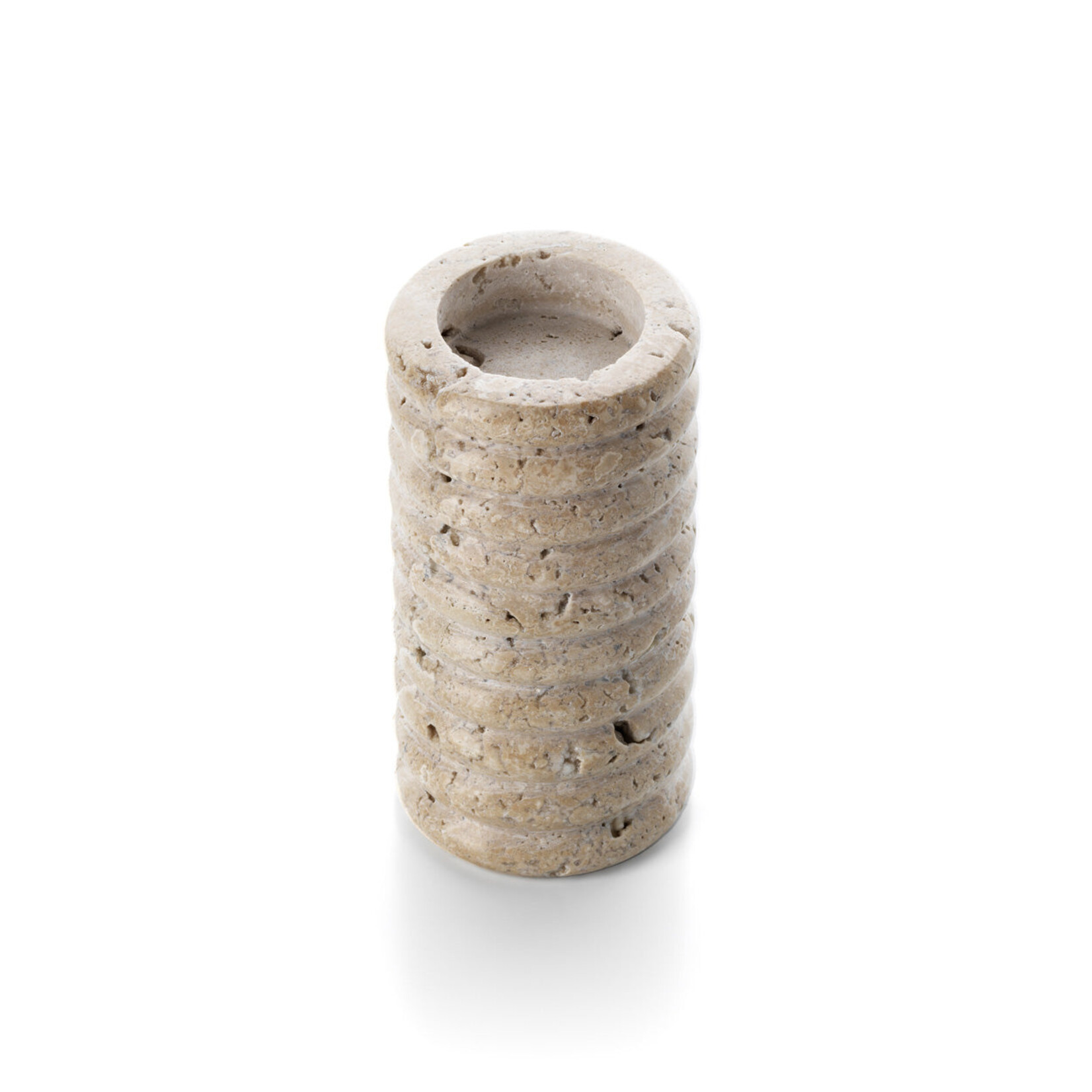 Bazar Bizar Antwerp The Travertine Ripple T-Light Holder - Beige - L