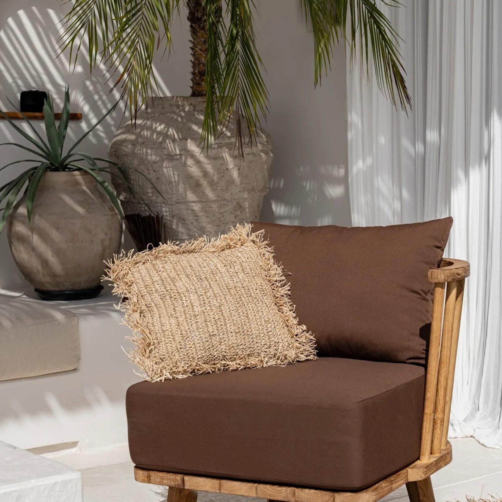 Bazar Bizar Antwerp The Raffia Cushion Cover Square - Natural - 40x40