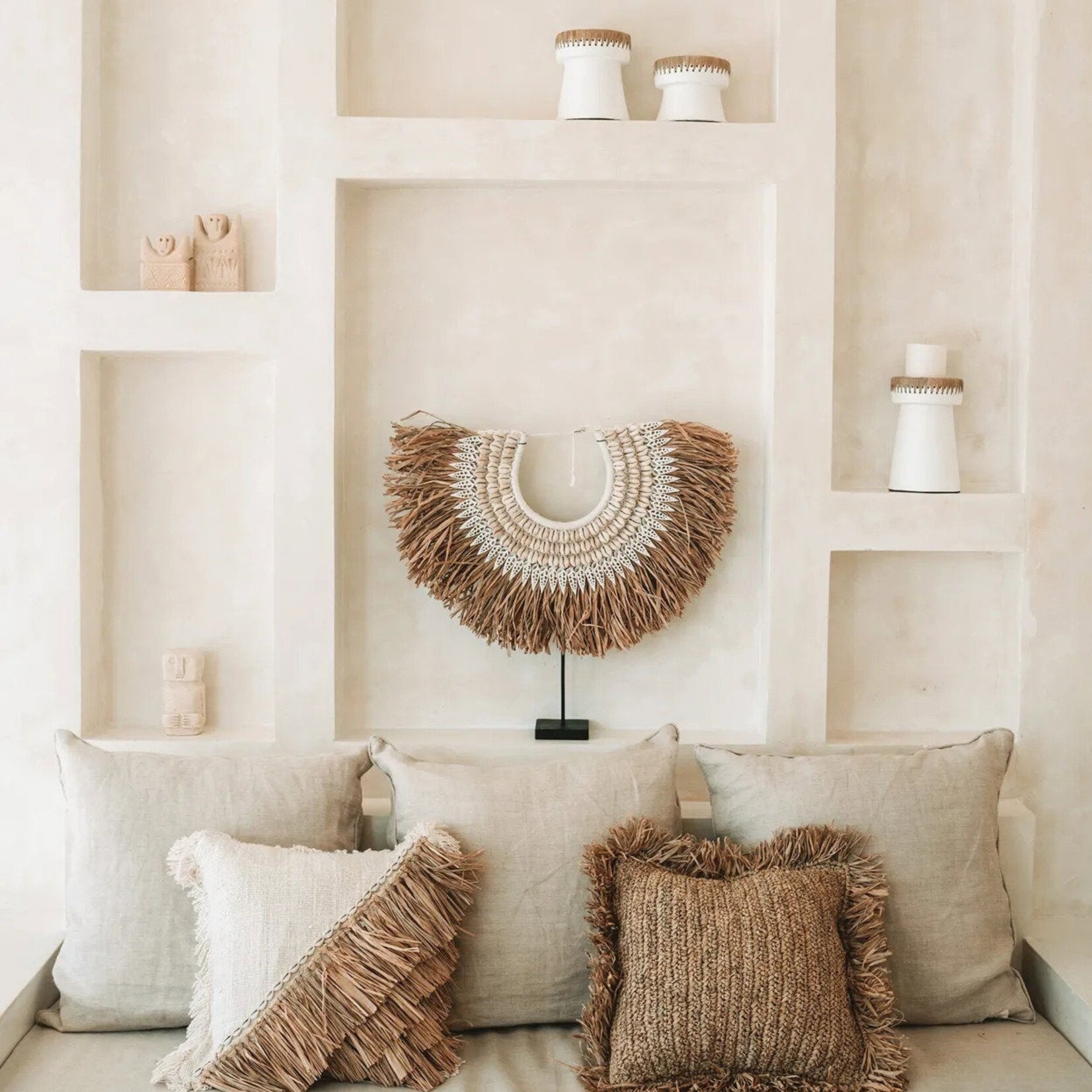 Bazar Bizar Antwerp The Raffia Cushion Cover Square - Natural - 40x40