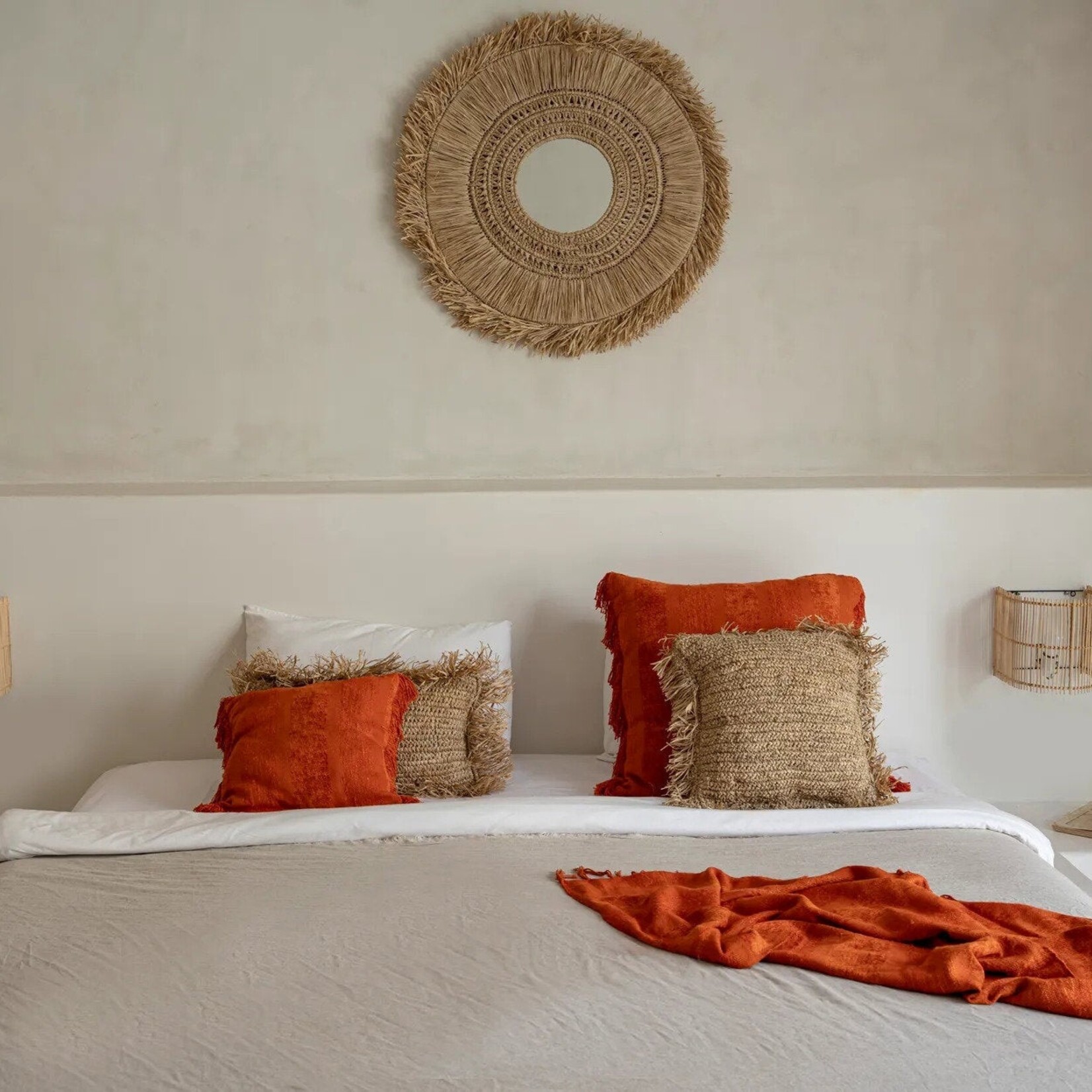 Bazar Bizar Antwerp The Raffia Cushion Cover Square - Natural - 40x40