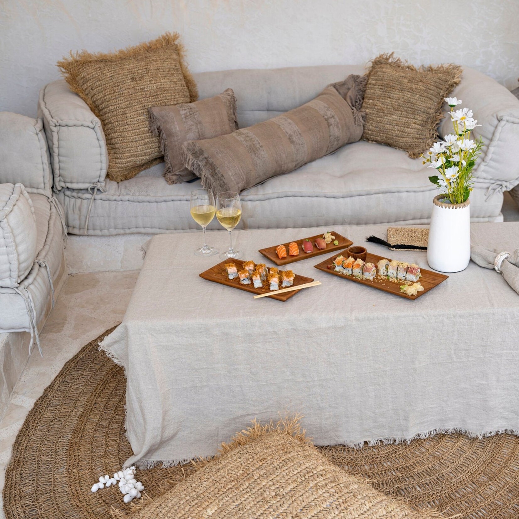 Bazar Bizar Antwerp The Linen Tablecloth - Beige - 150x200