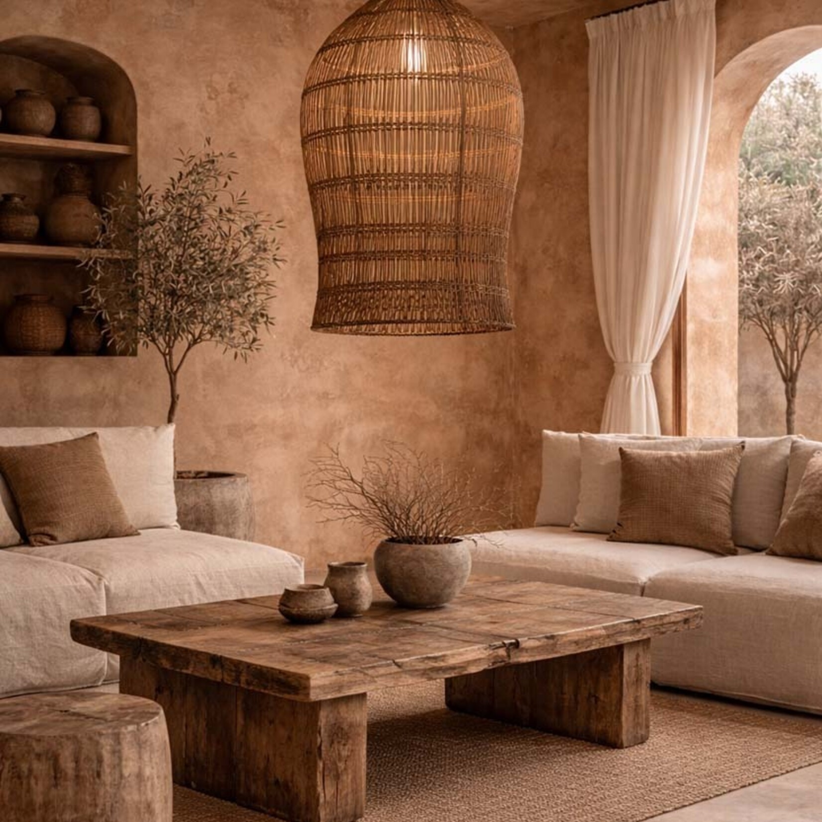 Bazar Bizar Antwerp The Woven Bell Pendant - Dark Walnut - XL