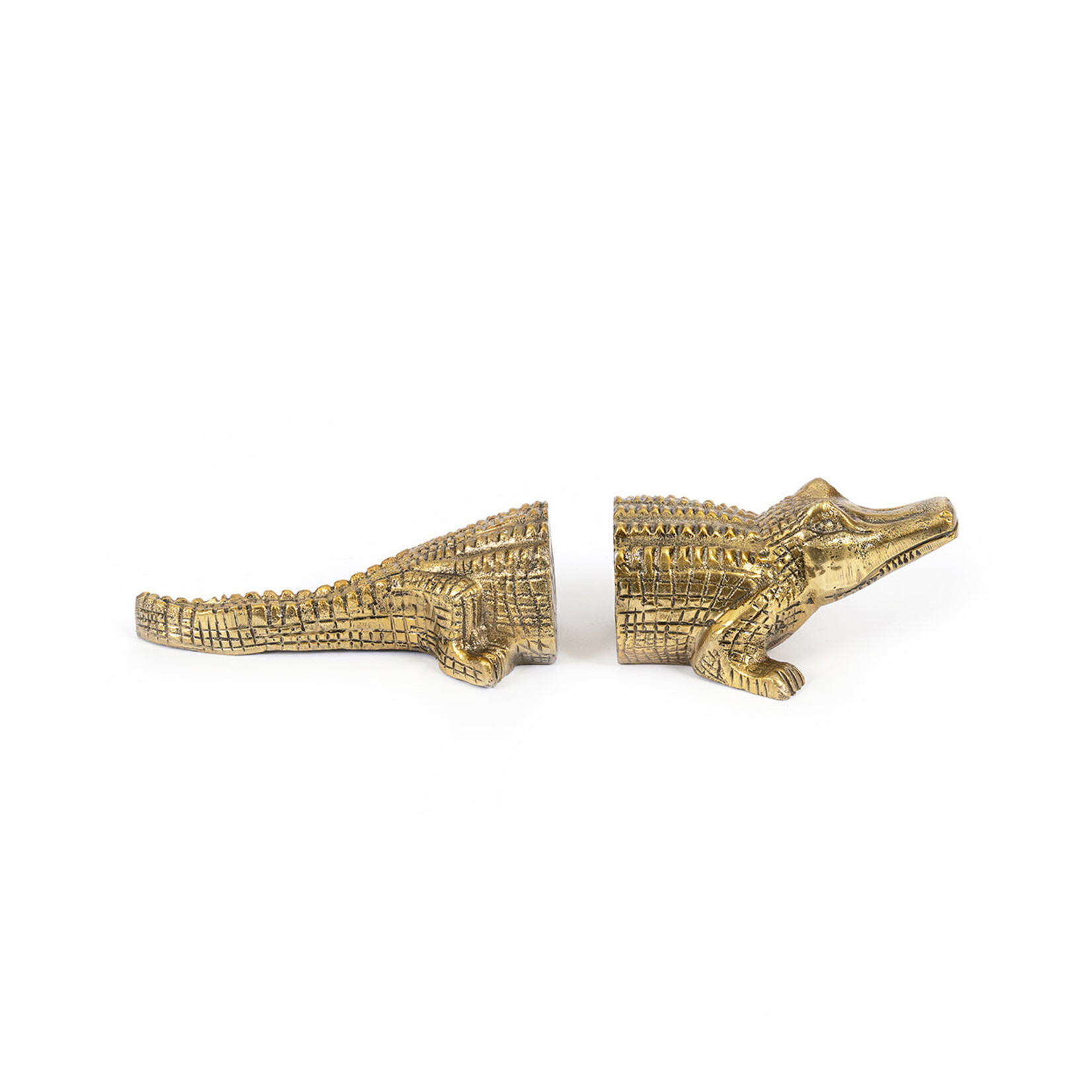 Bazar Bizar Antwerp The Crocodile Book Stands - Brass