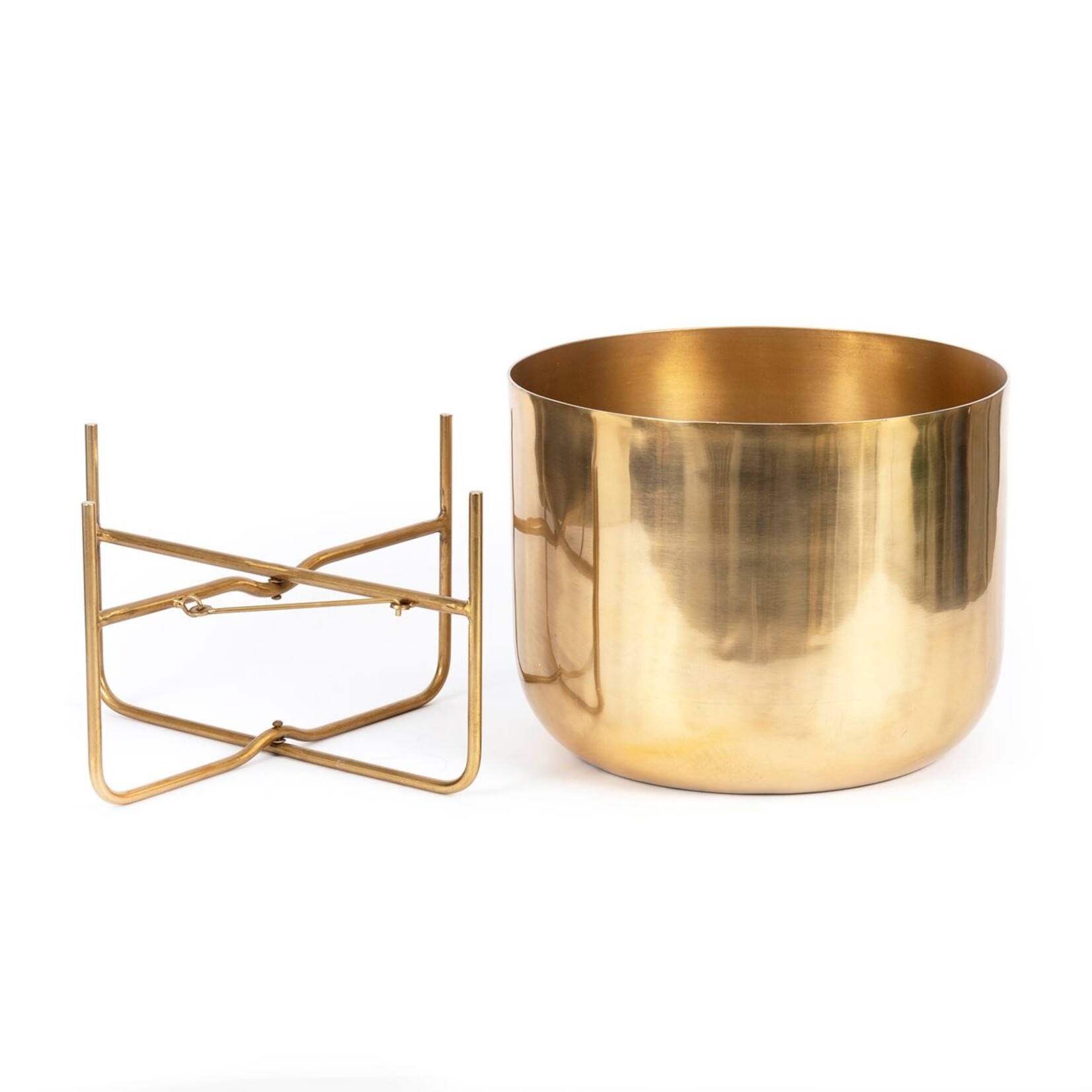 Bazar Bizar Antwerp The Brass Planter on Stand - Brass - XL