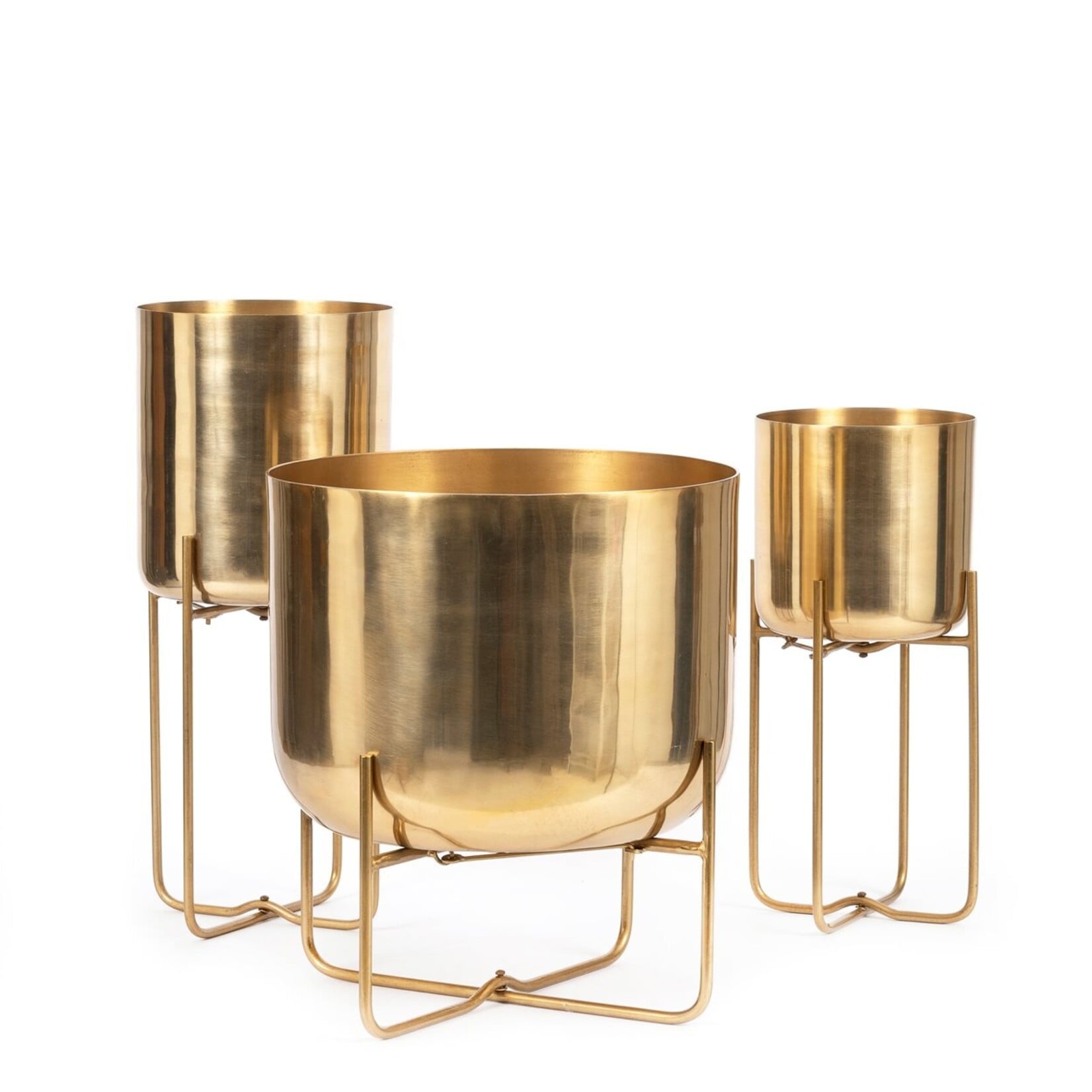 Bazar Bizar Antwerp The Brass Planter on Stand - Brass - XL