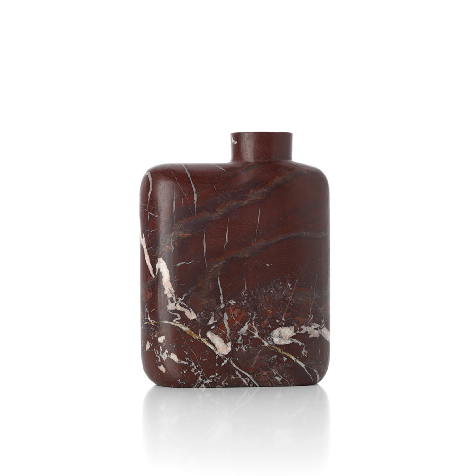 Bazar Bizar Antwerp The Rosso Levanto Marble Vase - Wine Red - High