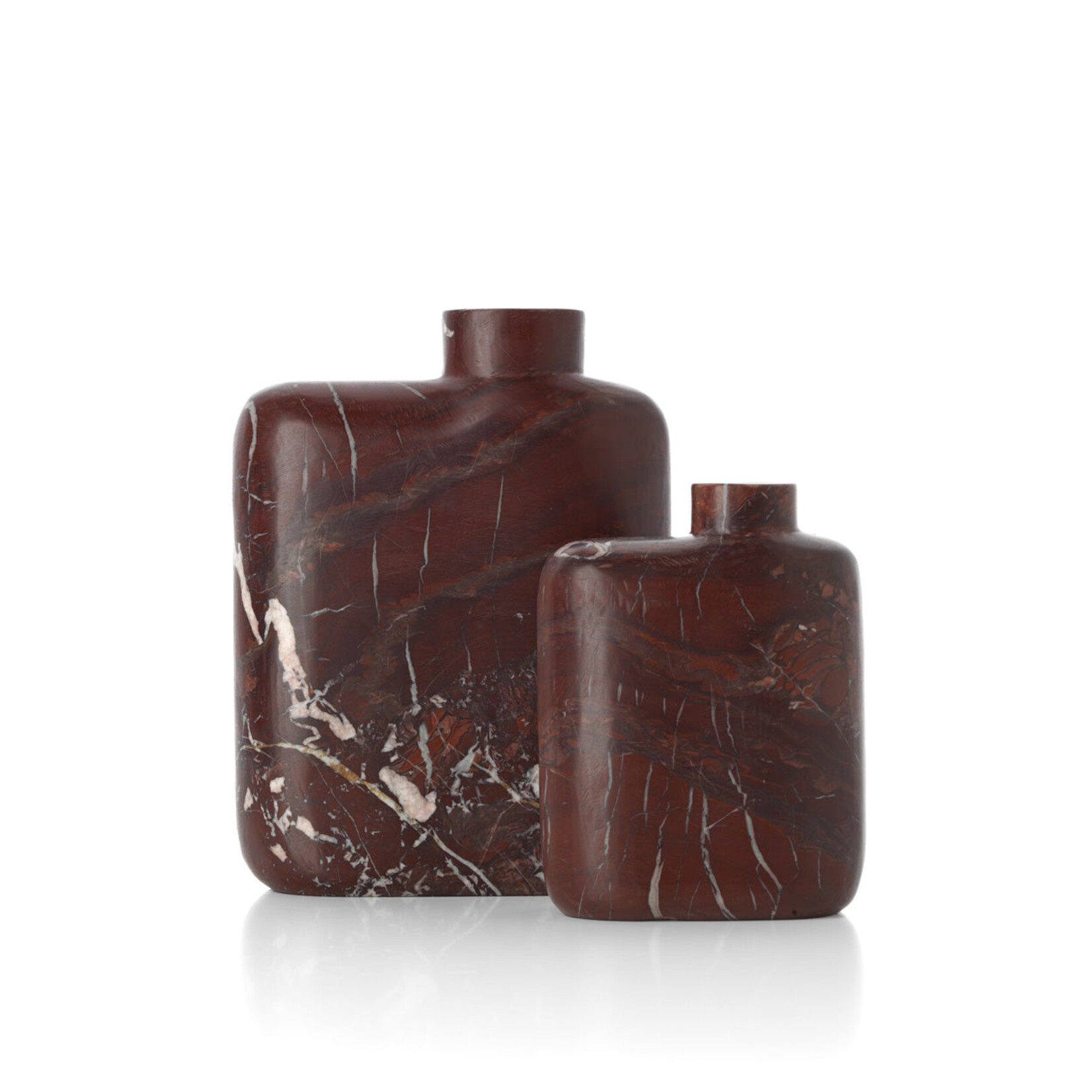 Bazar Bizar Antwerp The Rosso Levanto Marble Vase - Wine Red - High