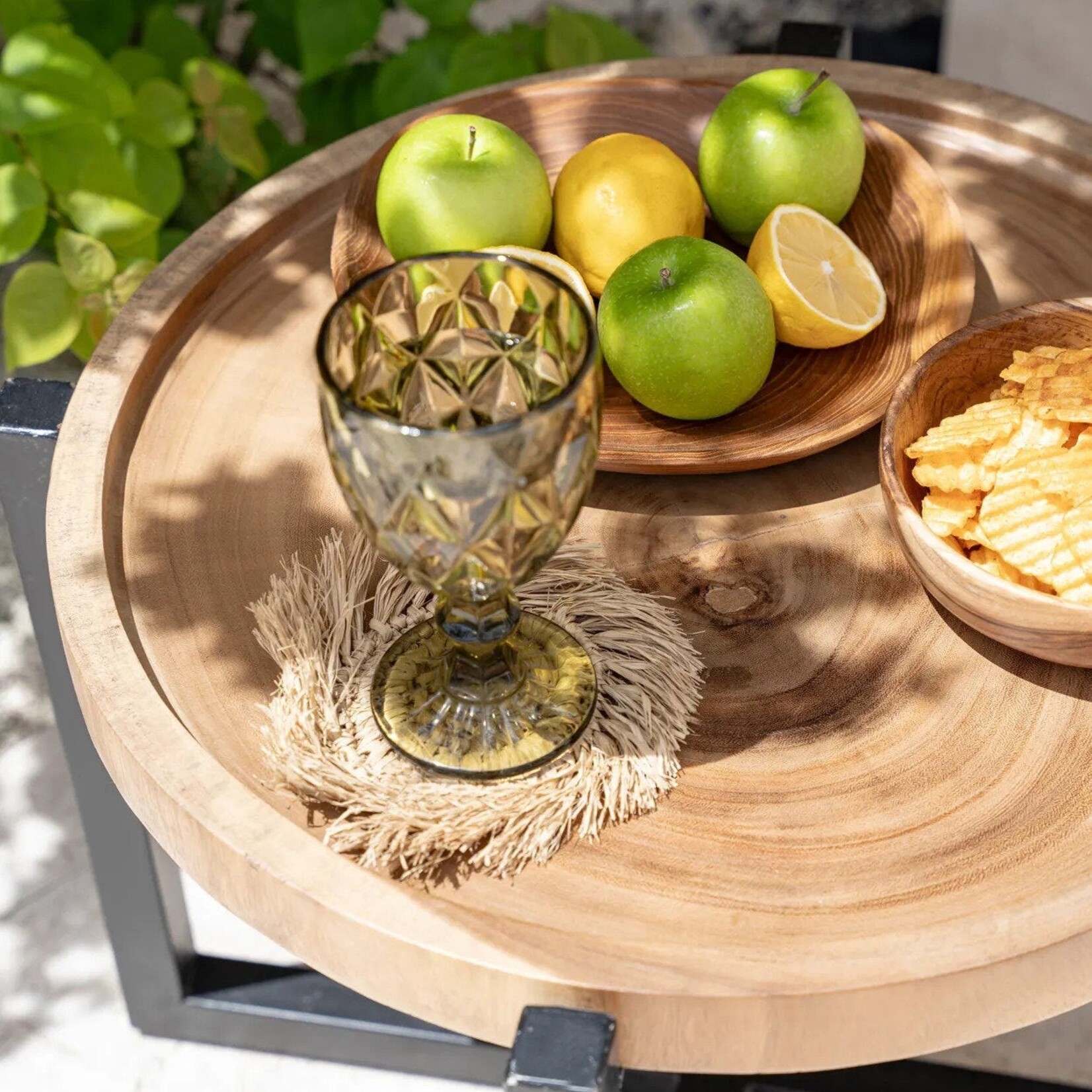 Bazar Bizar Antwerp The Fringe Raffia Coaster - Natural