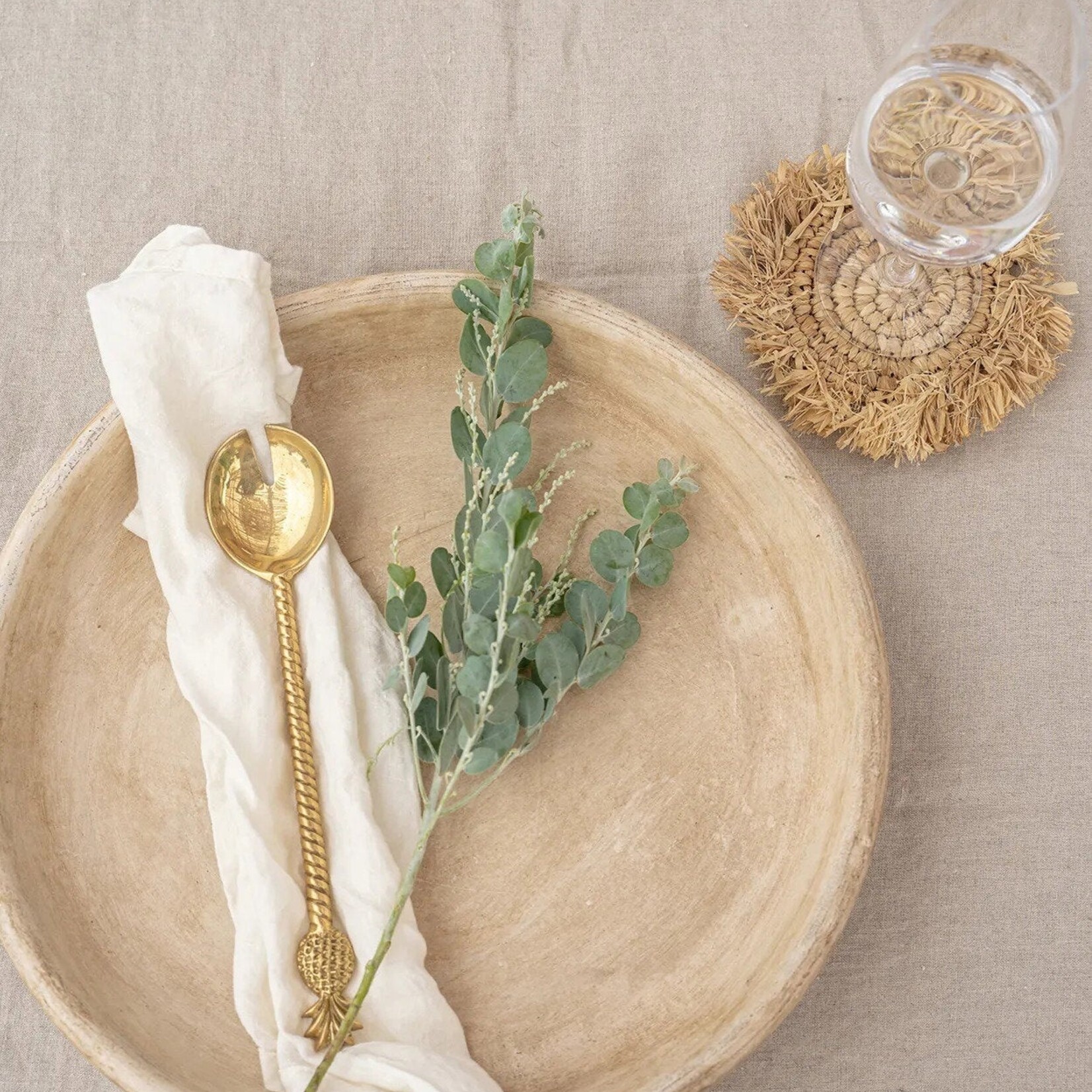 Bazar Bizar Antwerp The Fringe Raffia Coaster - Natural