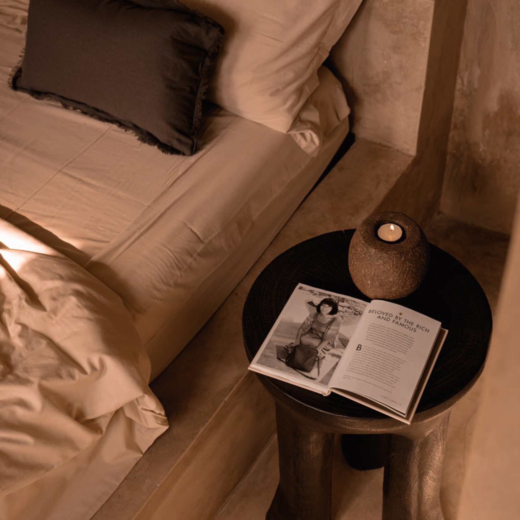 Bazar Bizar Antwerp The Java Tripod Side Table - Dark Walnut