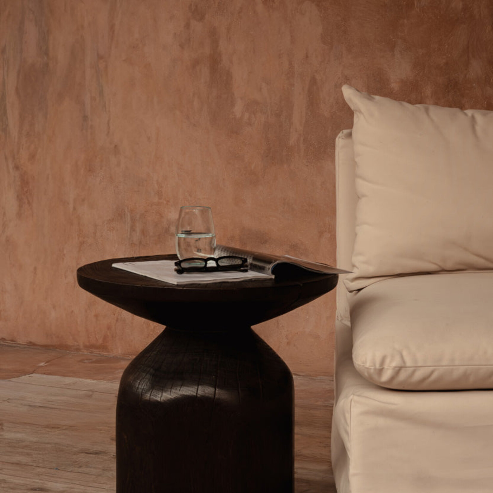 Bazar Bizar Antwerp The Drumline Side Table - Dark Walnut