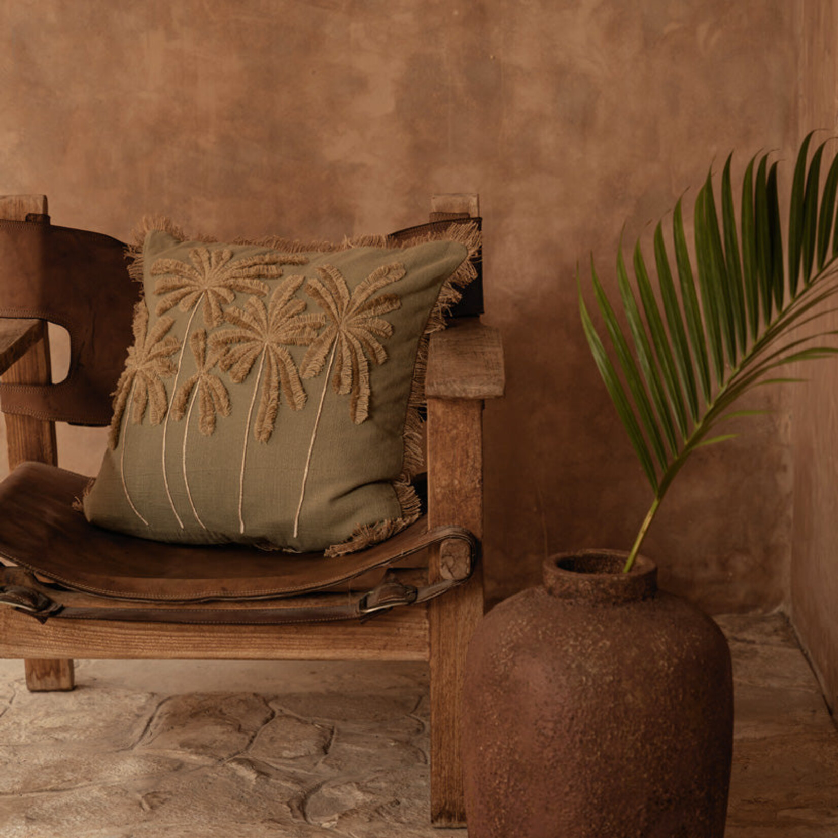 Bazar Bizar Antwerp The Tropical Breeze Cushion Cover - Forest Green