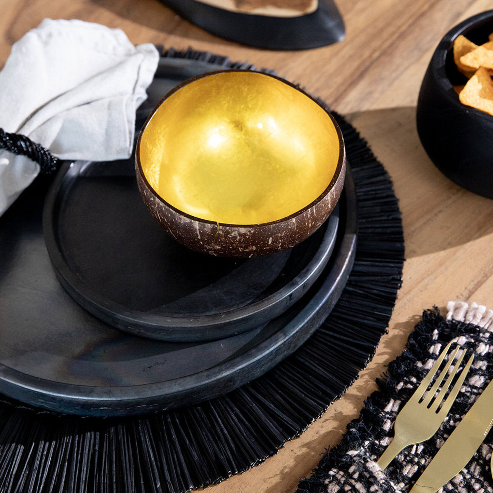 Bazar Bizar Antwerp The Beaded Napkin Ring - Black - Set of 4
