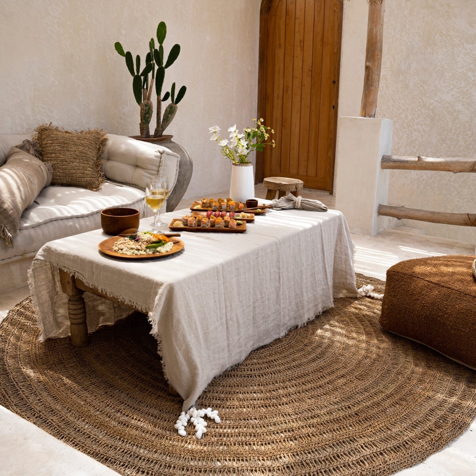 Bazar Bizar Antwerp The Linen Tablecloth - Beige - 180x300