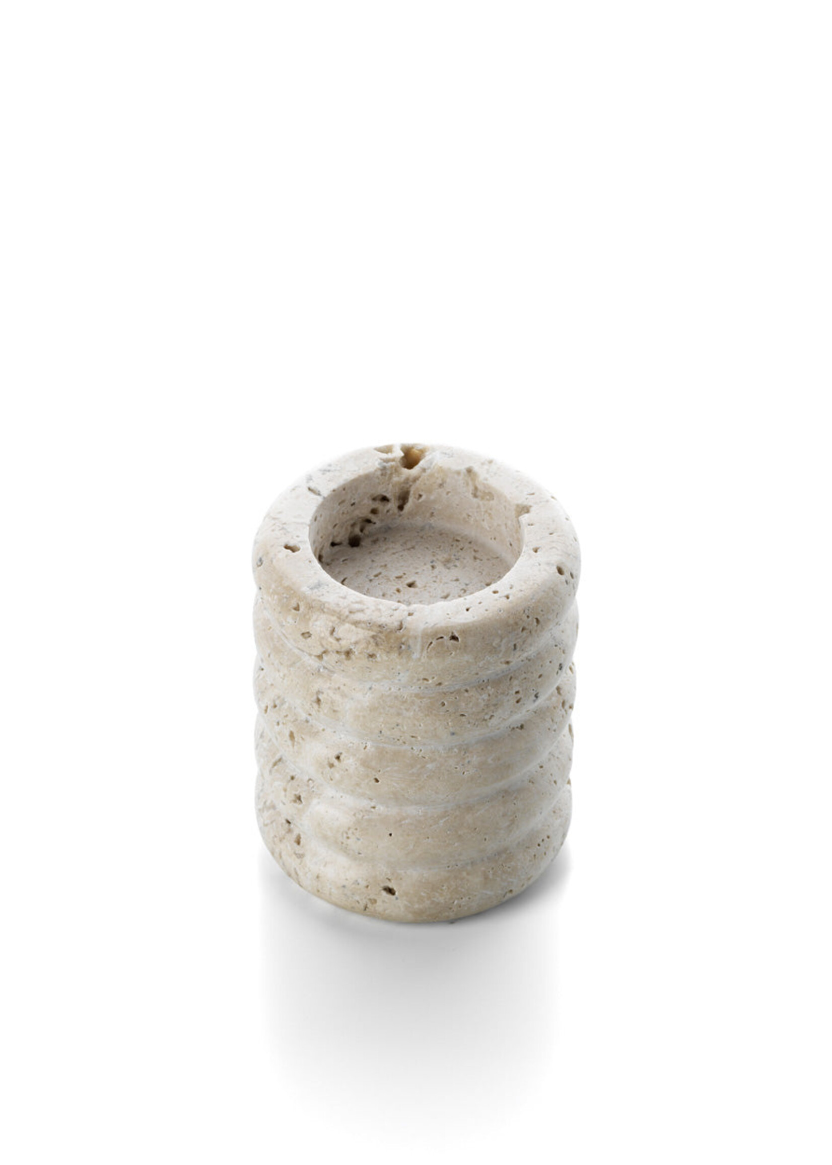 Bazar Bizar Antwerp The Travertine Ripple T-Light Holder - Beige - S