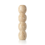 Bazar Bizar Antwerp The Travertine Totem Taper Candle Holder - Beige - L