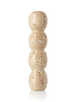 Bazar Bizar Antwerp The Travertine Totem Taper Candle Holder - Beige - L