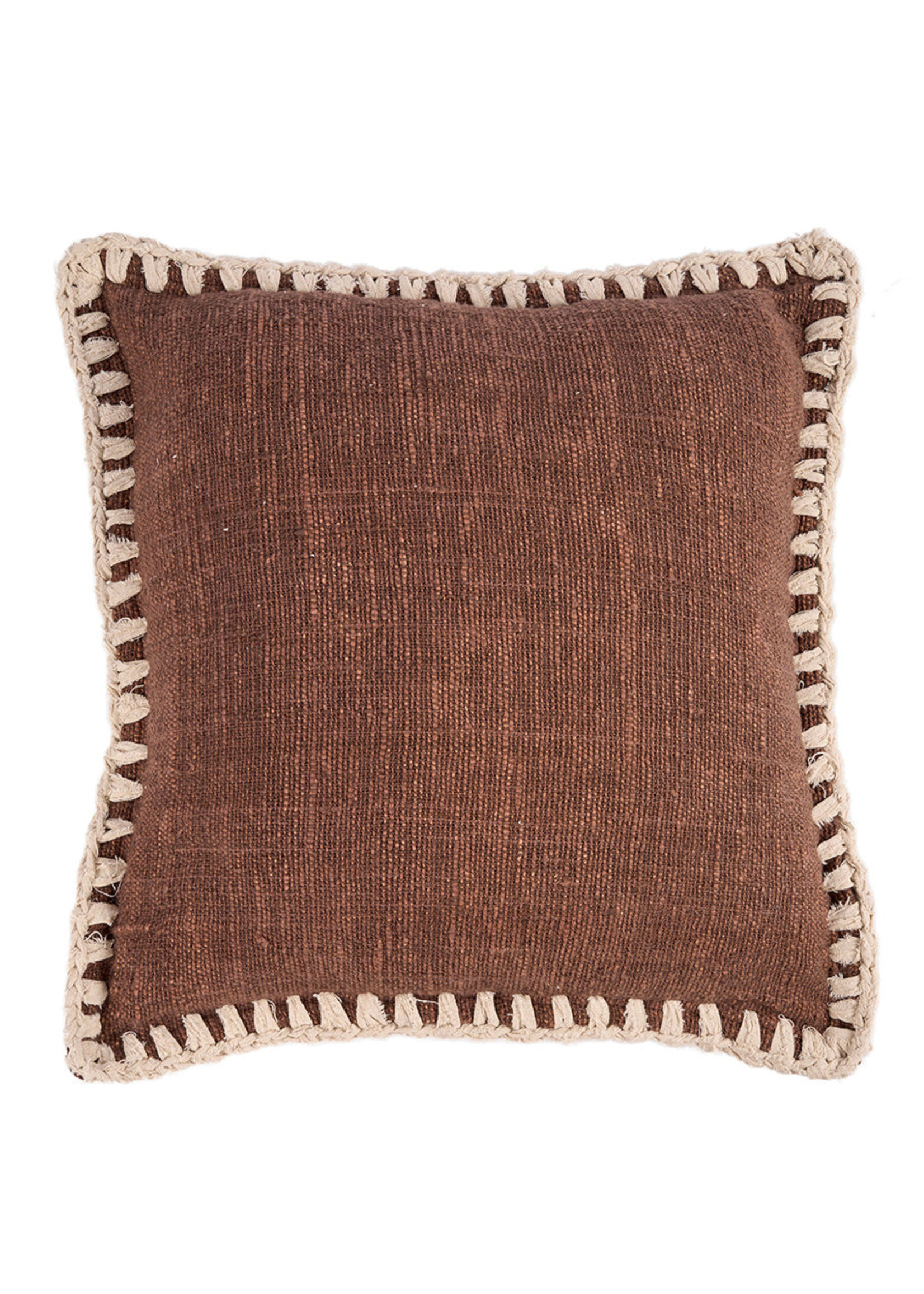 Bazar Bizar Antwerp The Espresso Edge Cushion Cover - Brown White